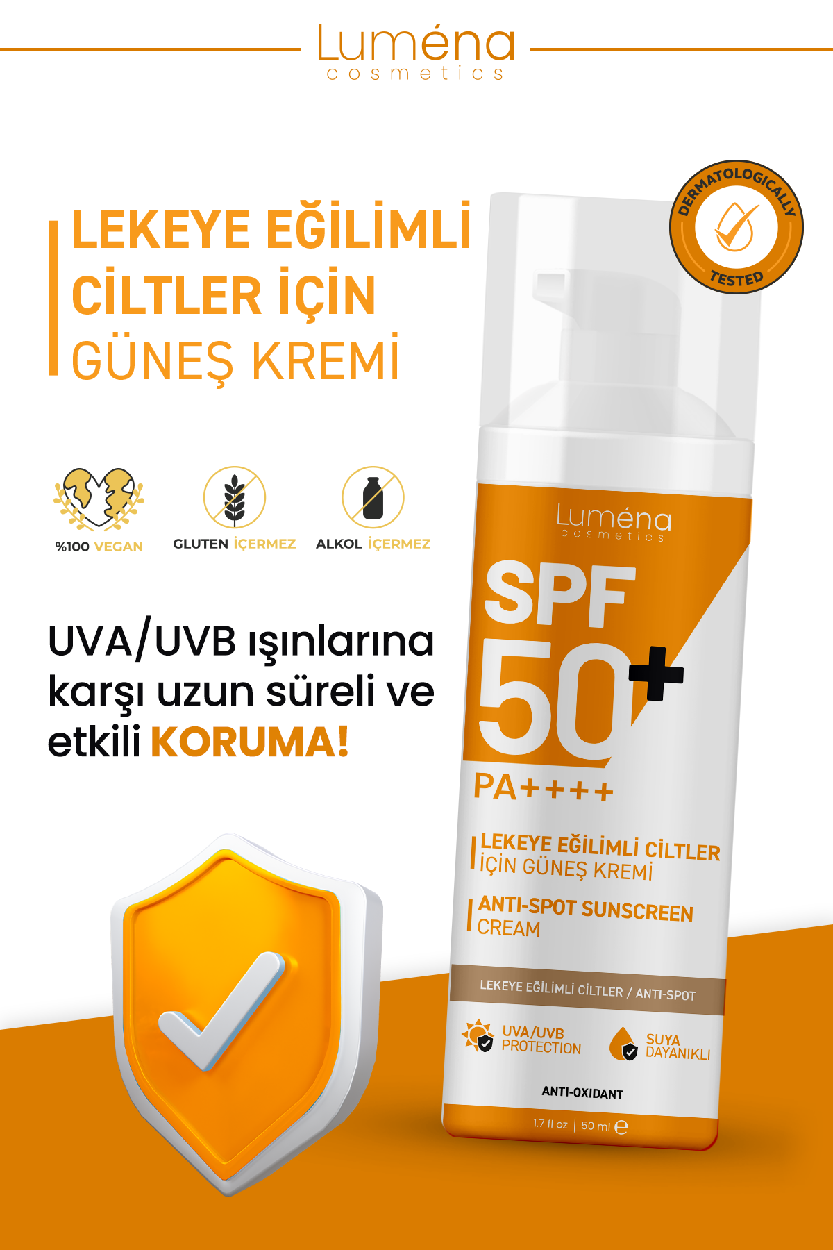Lumena Leke Eğilimli Cilt Tipleri İçin Yüksek Korumalı Güneş Kremi SPF50+ 50 ml