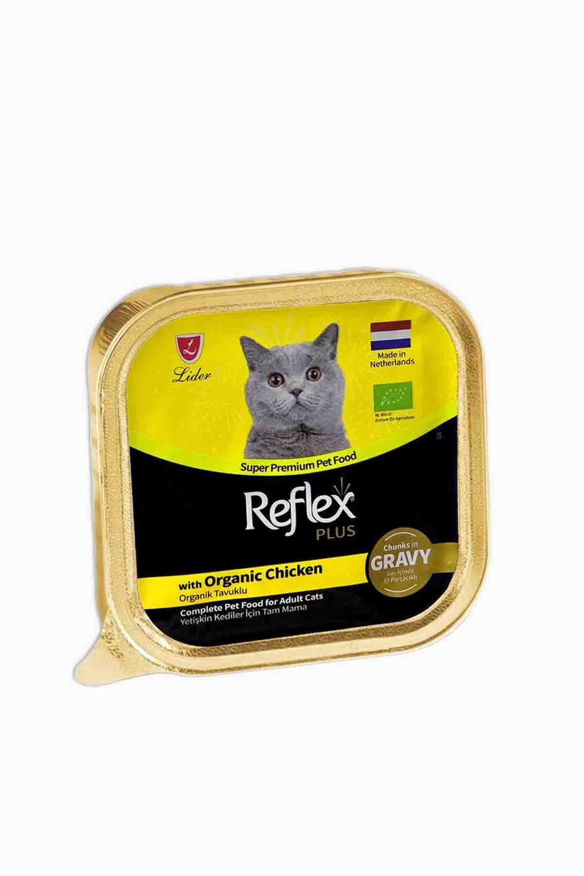Reflex Plus Sos İçinde Et Parçacıklı Organik Tavuklu Yetişkin Kedi Maması 85 G
