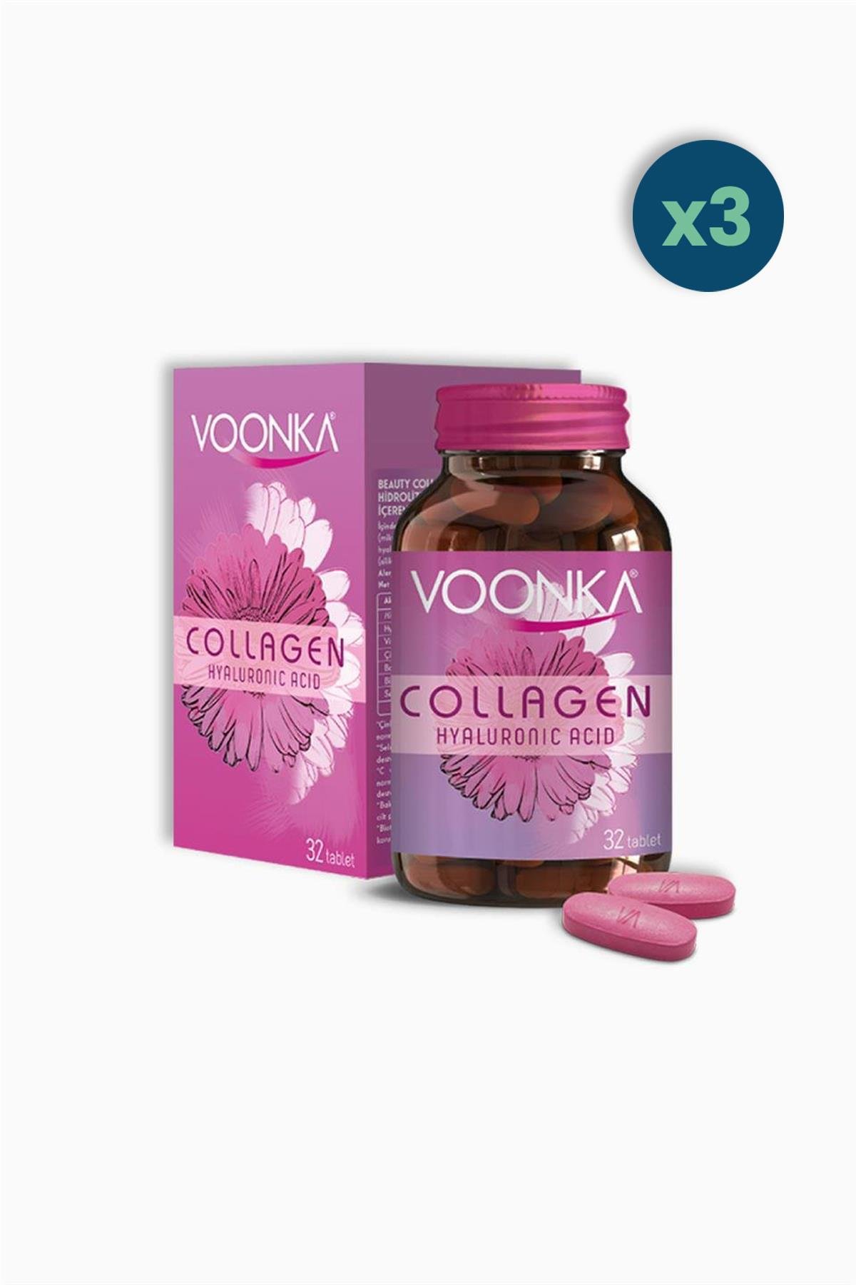 Voonka Collagen Hyaluronic Acid 32 Tablet 3 Adet