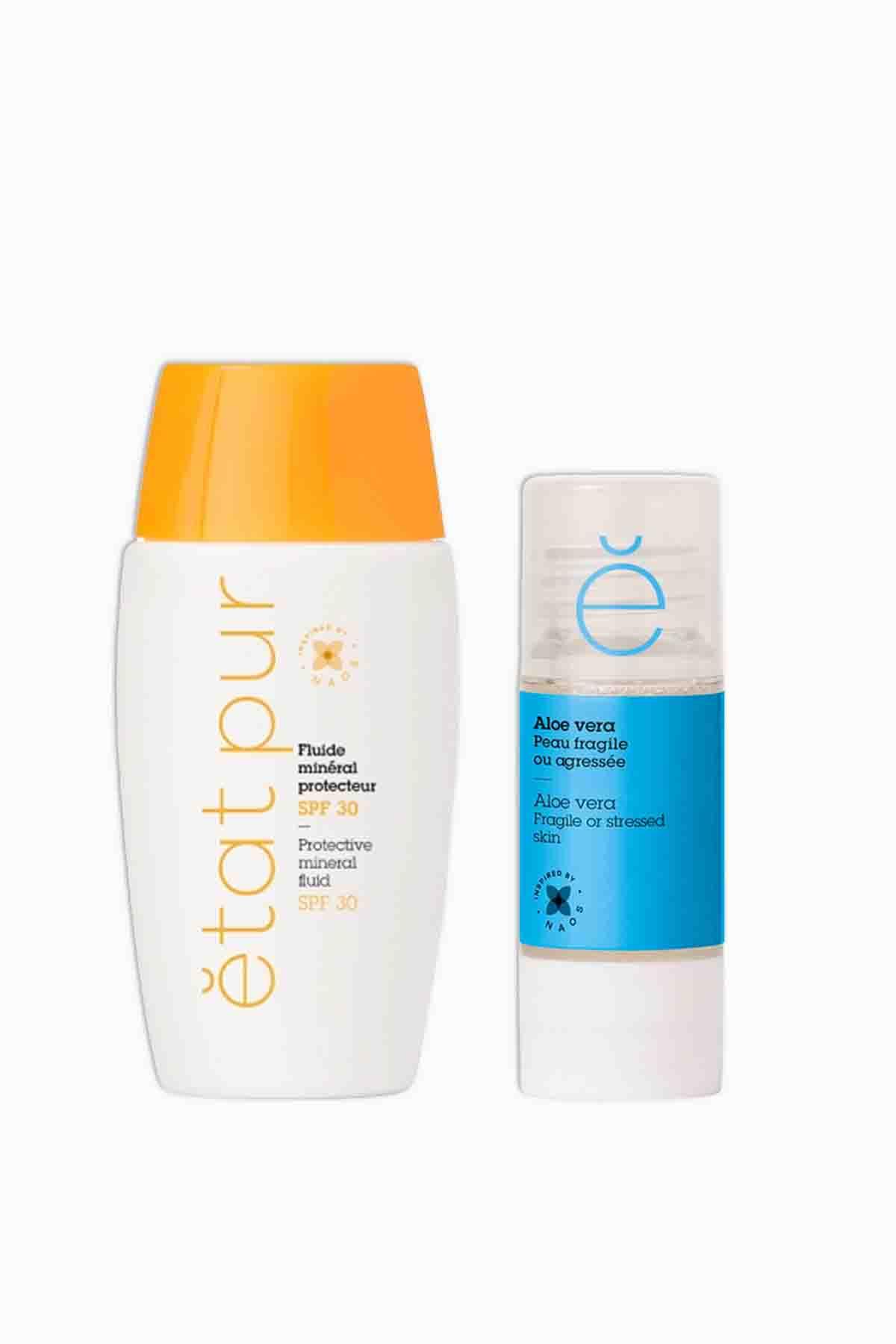 Etat Pur Fluide Mineral Protective SPF30 40 ml & Pure Active Aloe Vera Konsantre Bakım Ürünü 15 ml