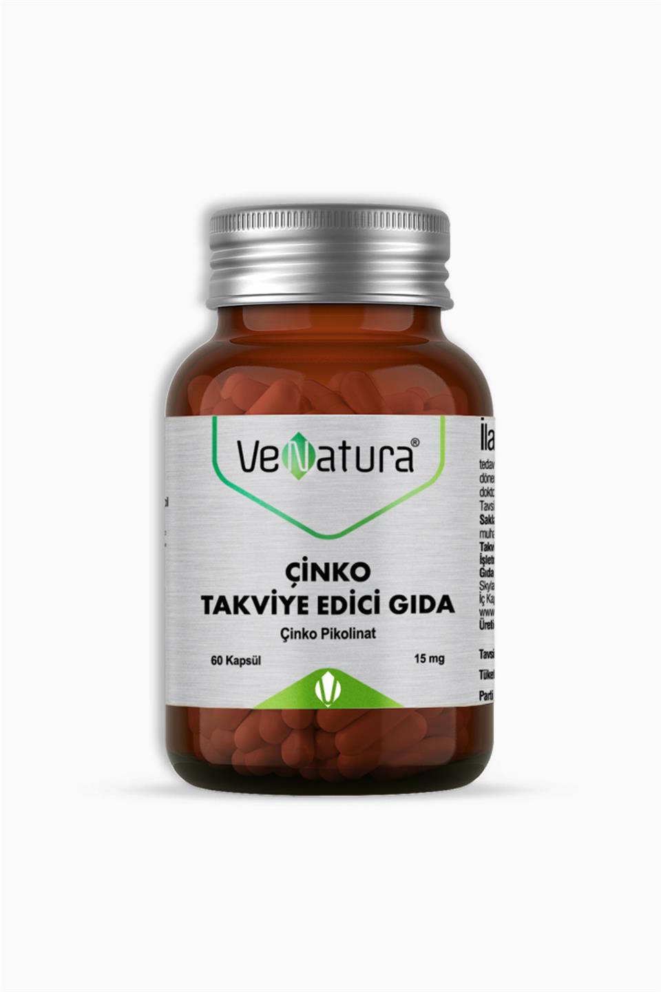 Venatura Çinko Takviye Edici Gıda 15 mg 60 Kapsül