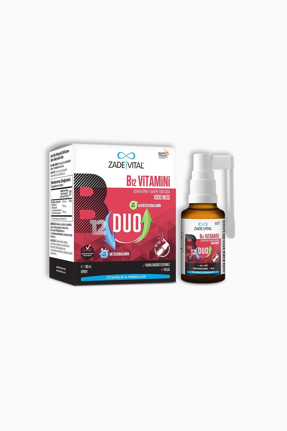 Zade Vital B12 Vitamini Duo 1000 mcg Sprey 10 ml