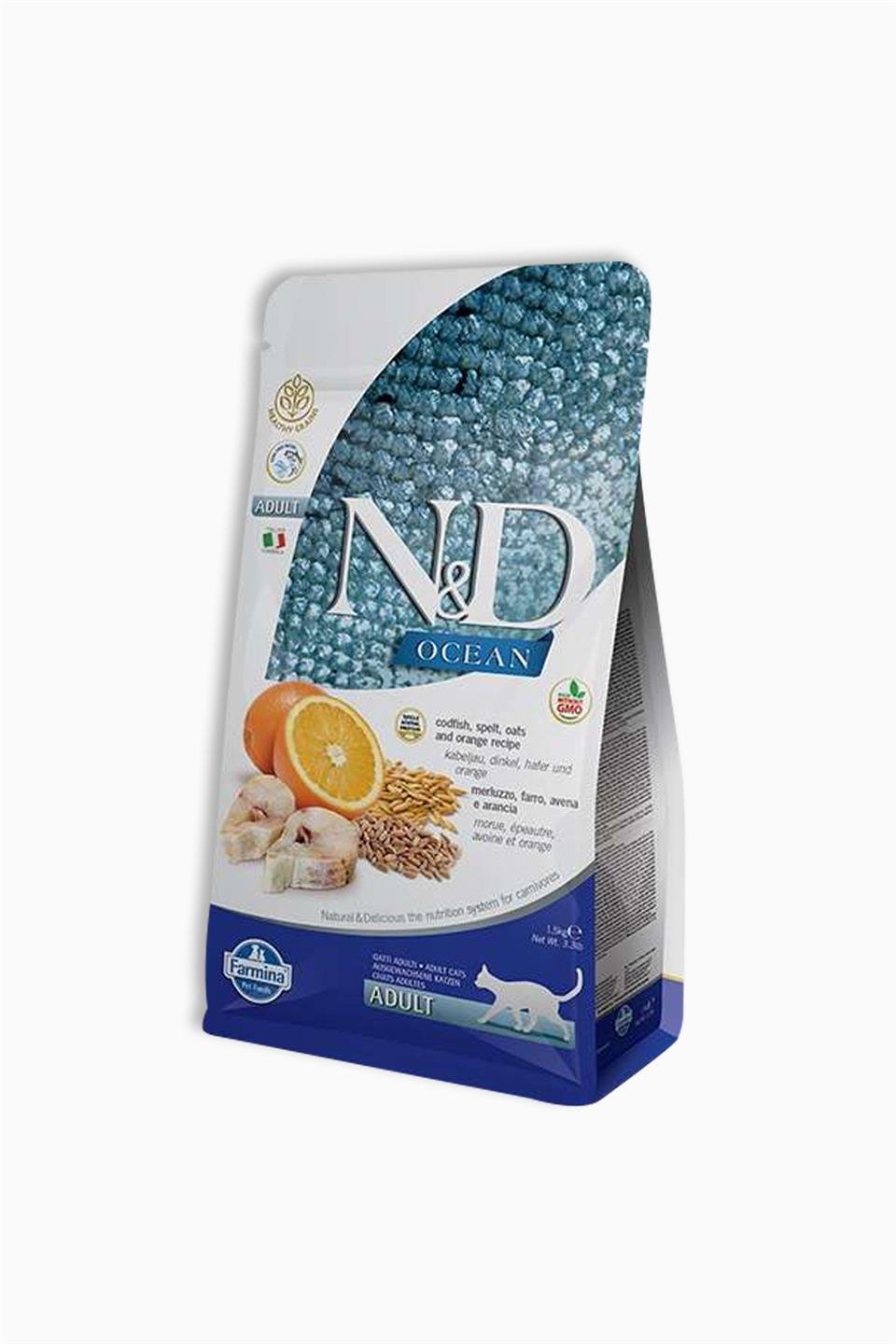 N&D Ocean Morina Balıklı ve Portakal Adult 1,5 kg