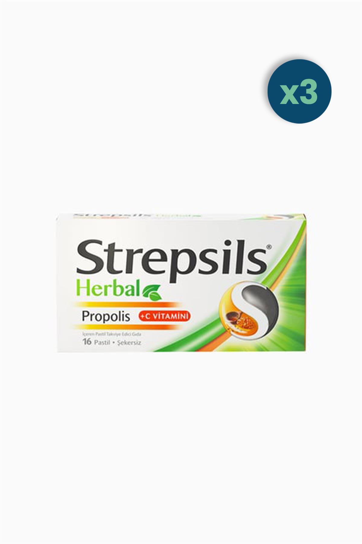 Strepsils Herbal Propolis Aromalı 16 Pastil 3 Adet