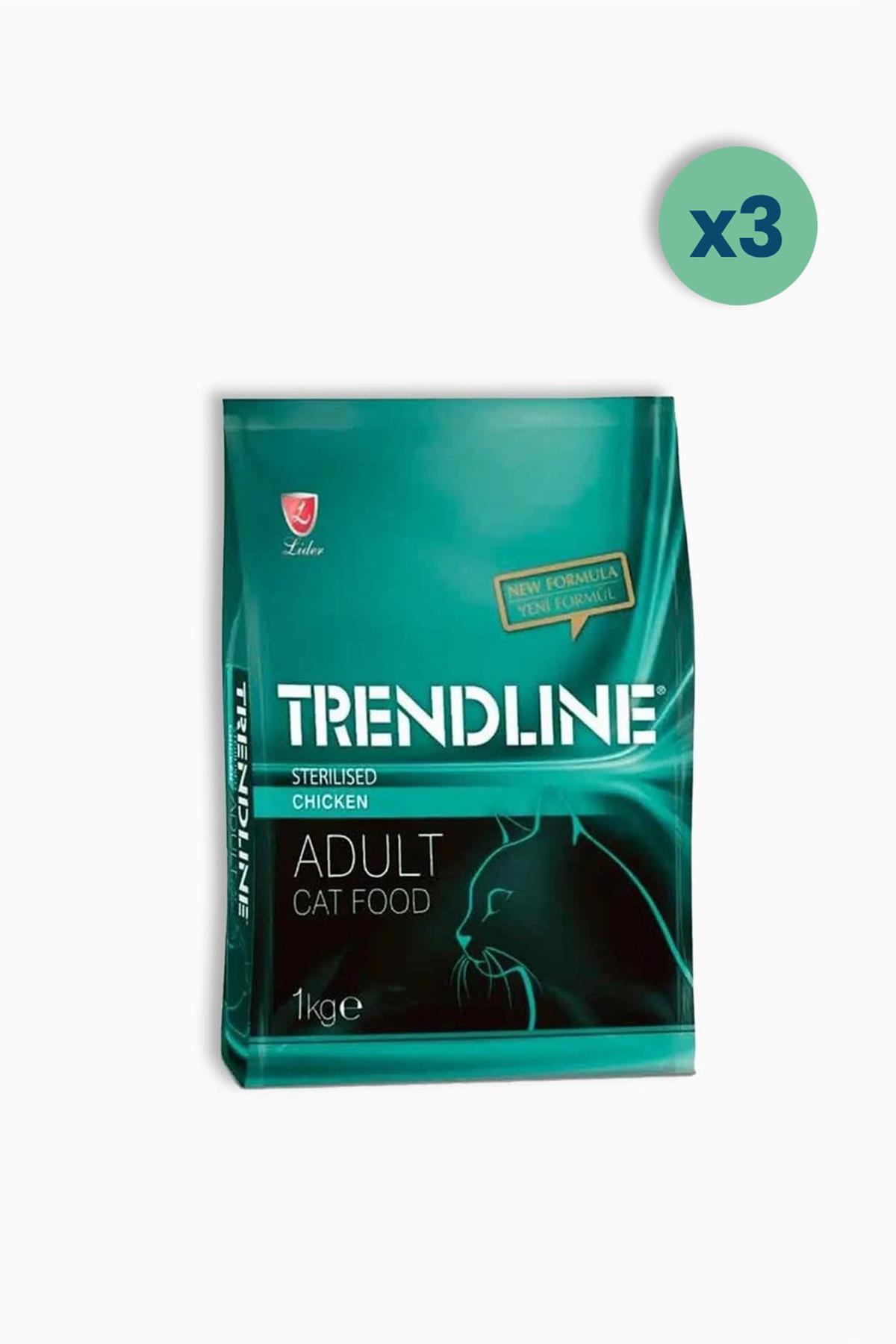 Trendline Tavuklu Kısırlaştırılmış Yetişkin Kedi Maması 1 Kg 3 Adet