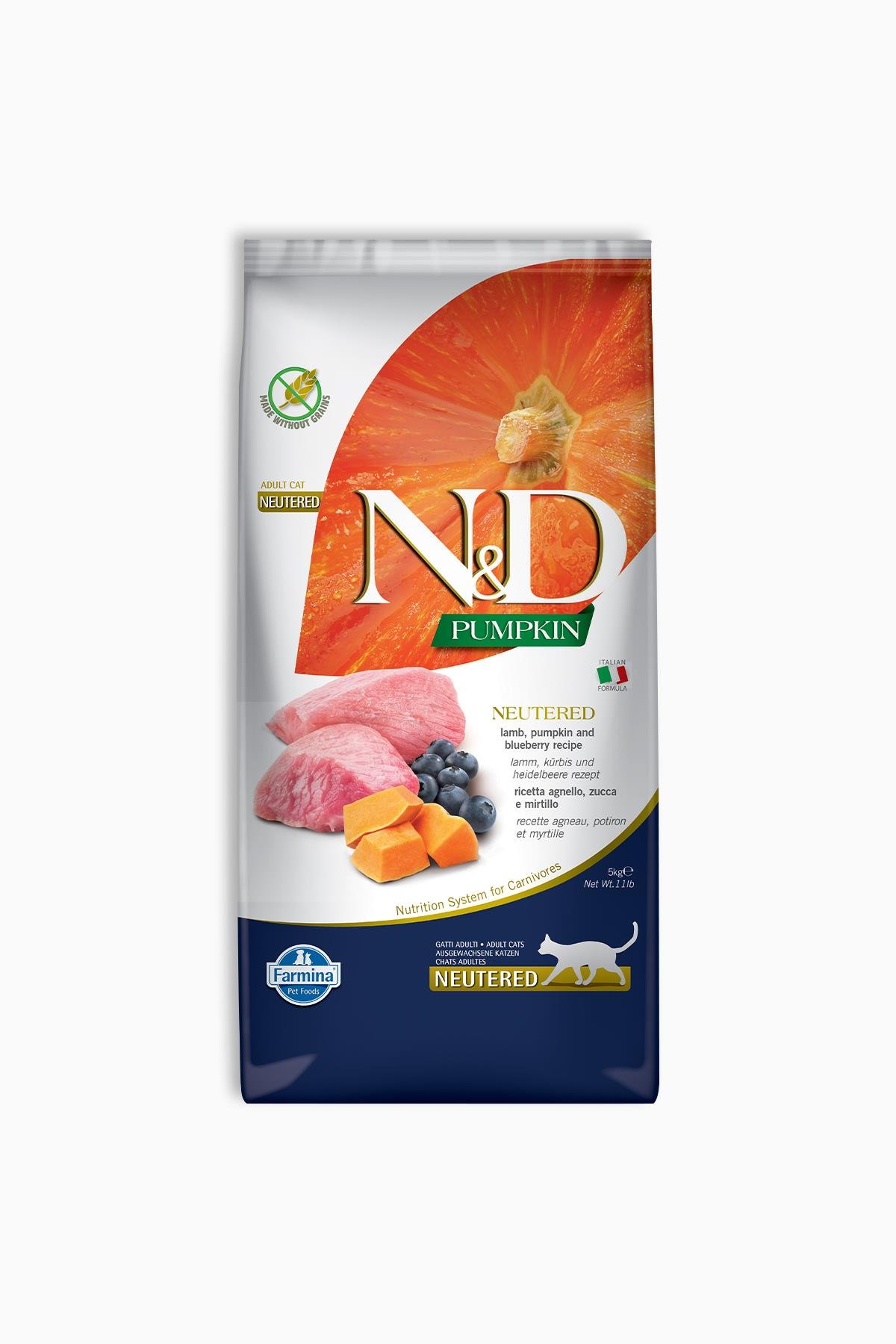 N&D Pumpkın Tahılsız Kuzu &Yaban Mersini Kısırlaştırılmış Yetişkin 5 Kg