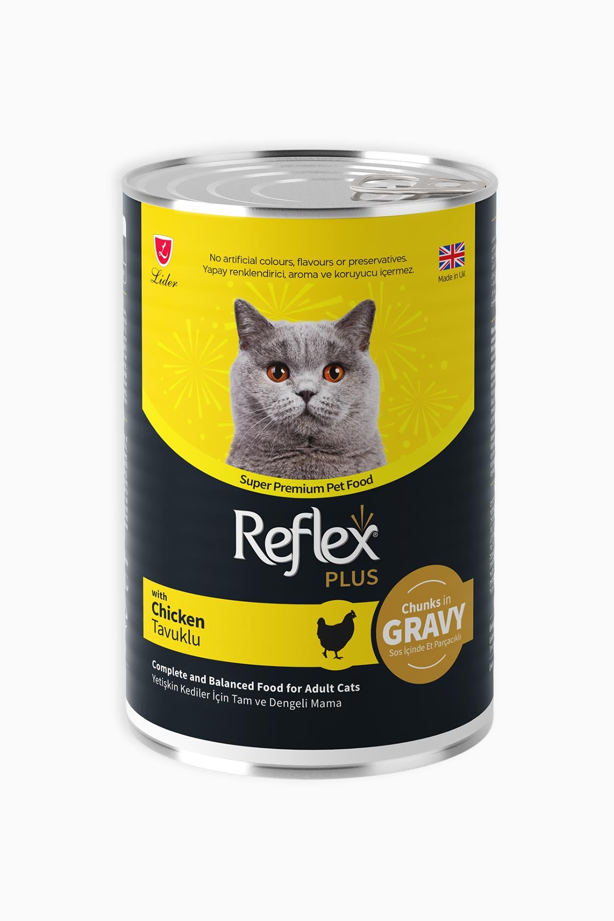 Reflex Plus Sos içinde Et Parçacıklı Tavuklu Yetişkin Kedi Maması 400 gr