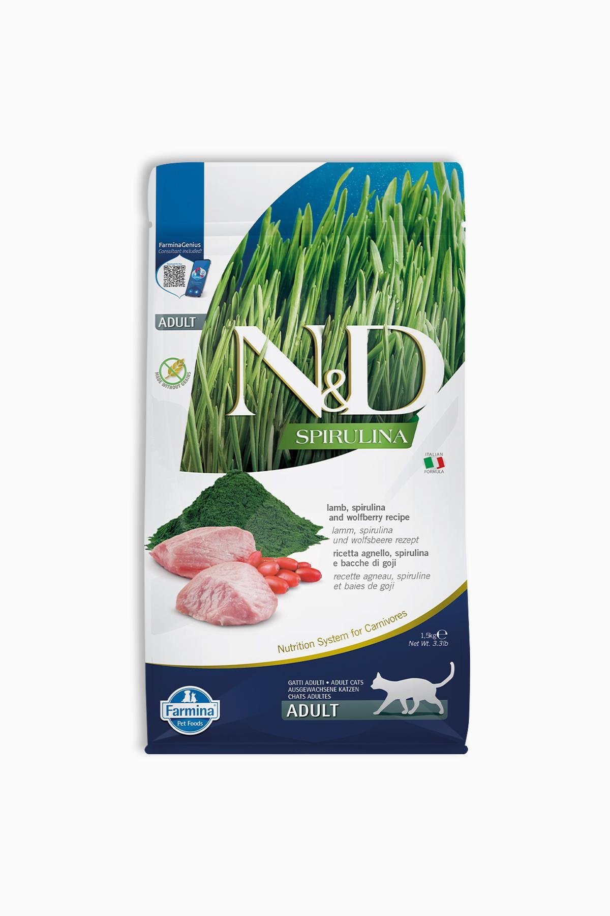 N&D Spırulına Kuzu Cat Yetişkin 1,5 Kg