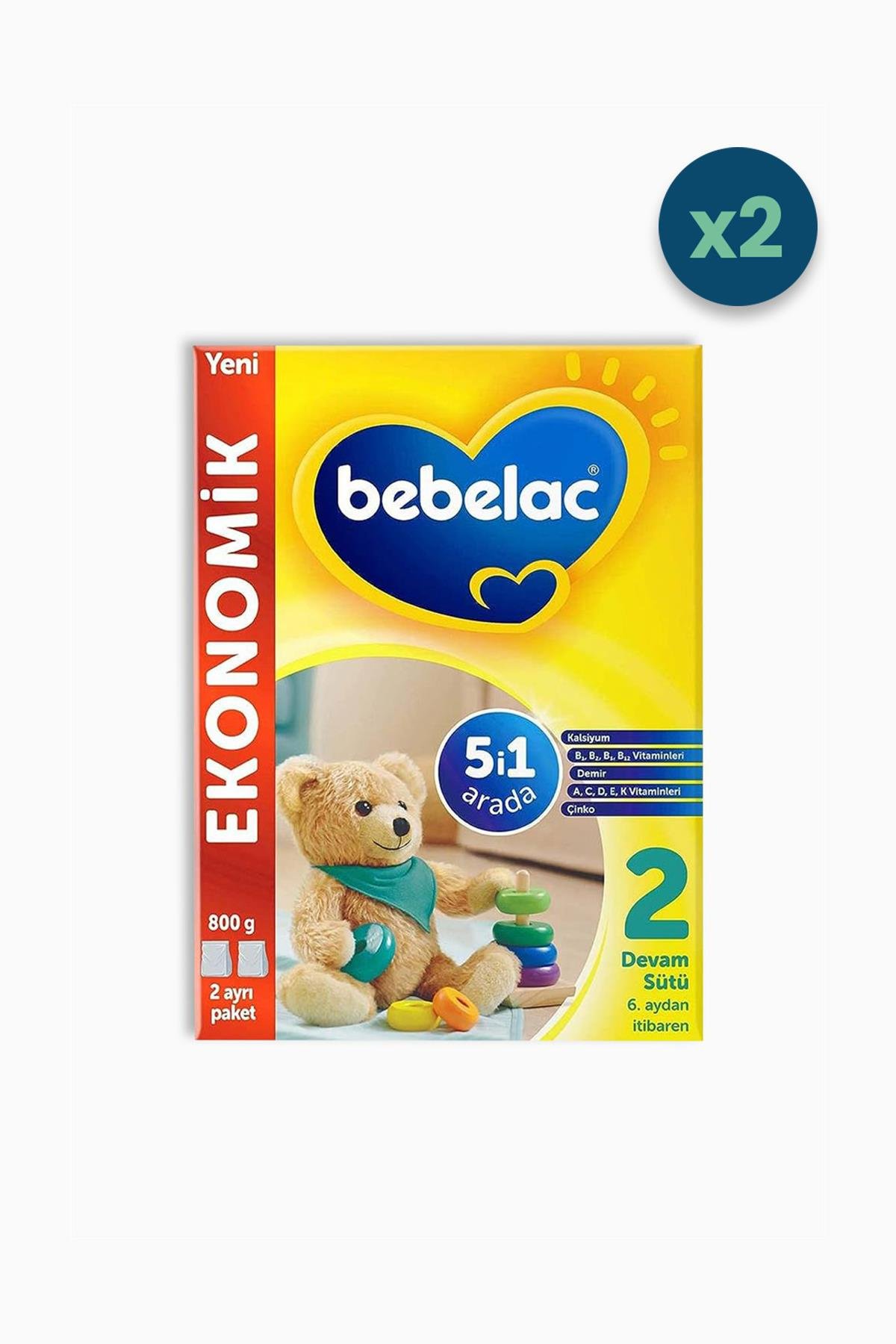 Bebelac 2 Numara Devam Sütü 800 gr 2 Adet