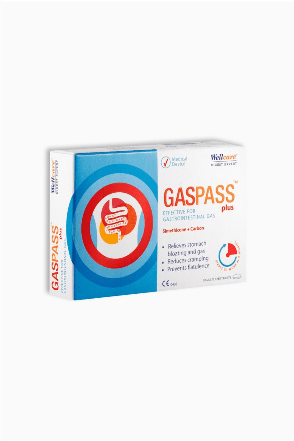 Wellcare Gaspass Plus 20 Tablet