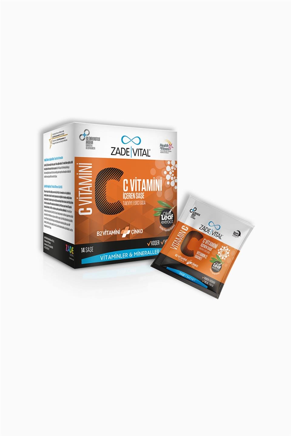 Zade Vital C Vitamini + B2 Vitamin + Çinko + Zeytin Yaprağı Ekstresi İçeren 14 Saşe