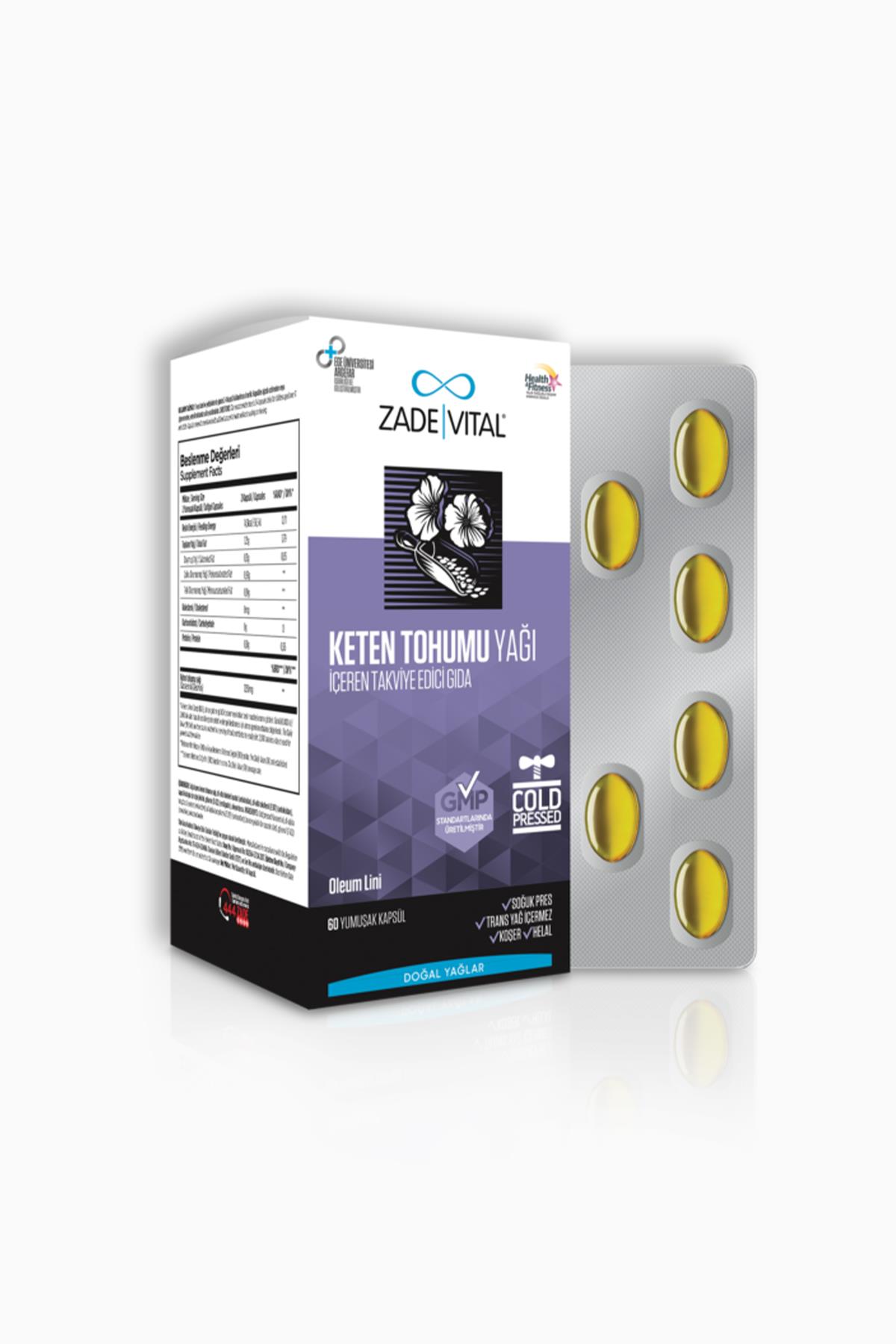 Zade Vital Keten Tohumu Yağı 60 Yumuşak Kapsül