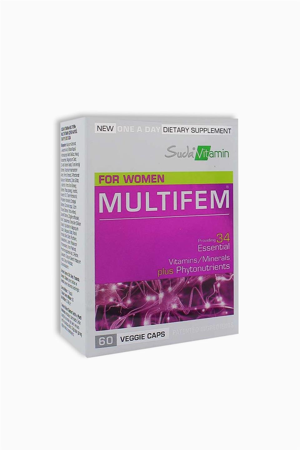 Suda Vitamin Multifem Women Multivitamin 60 Bitkisel Kapsül