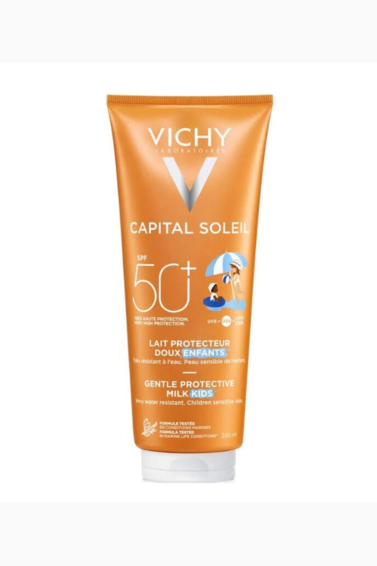Vichy Capital Ideal Soleil Çocuklar için Yüz ve Vücut Güneş Sütü SPF50+ 300 ml