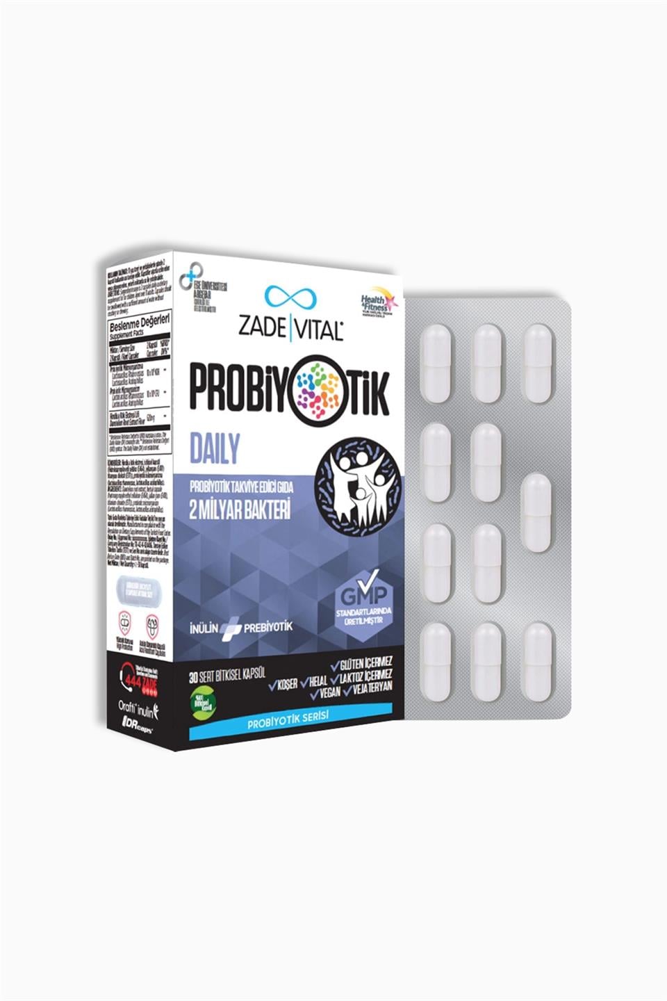 Zade Vital Probiyotik Daily 30 Sert Kapsül