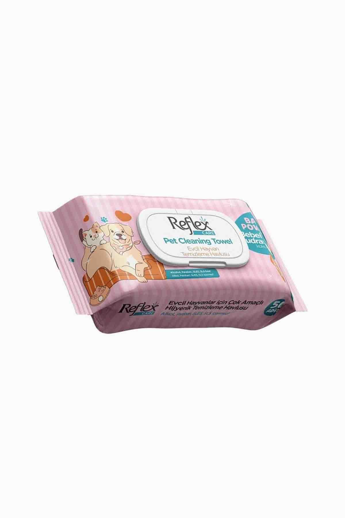 Reflex Care Evcil Hayvanlar İçin Çok Amaçlı Hijyenik Temizleme Mendili 50'li