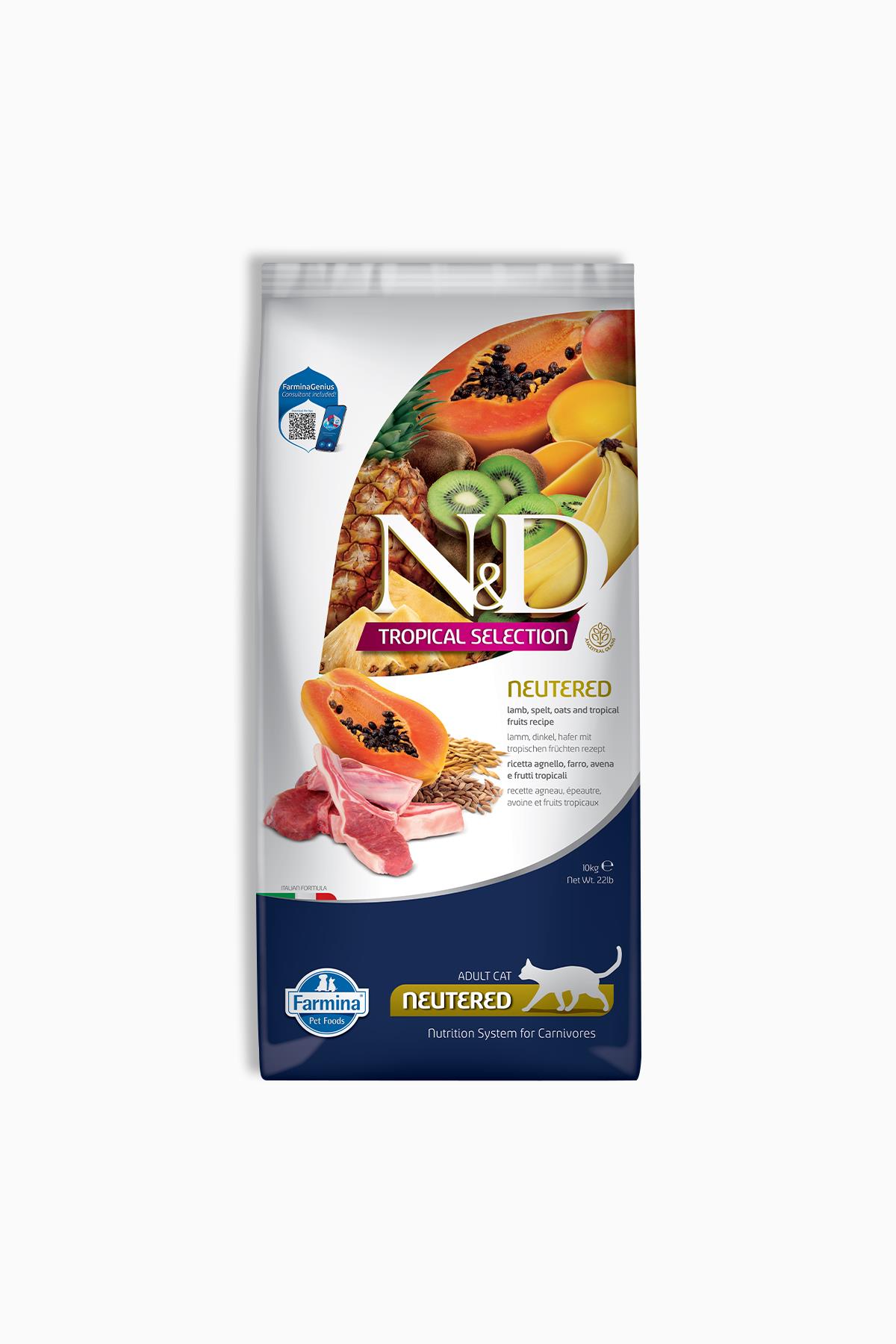N&D Tropical Selection Kuzu Etli 10 kg Kısırlaştırılmış Yetişkin Kedi Maması