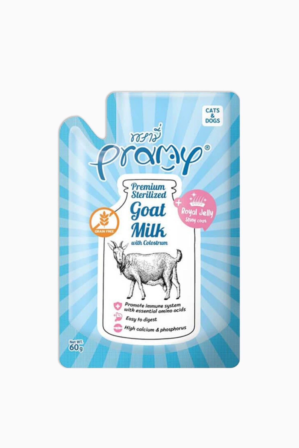 Pramy Yavru Kediler Ve Köpekler için Kolostrum ve Arı Sütlü Sterilize Keçi Sütü 60 Gr