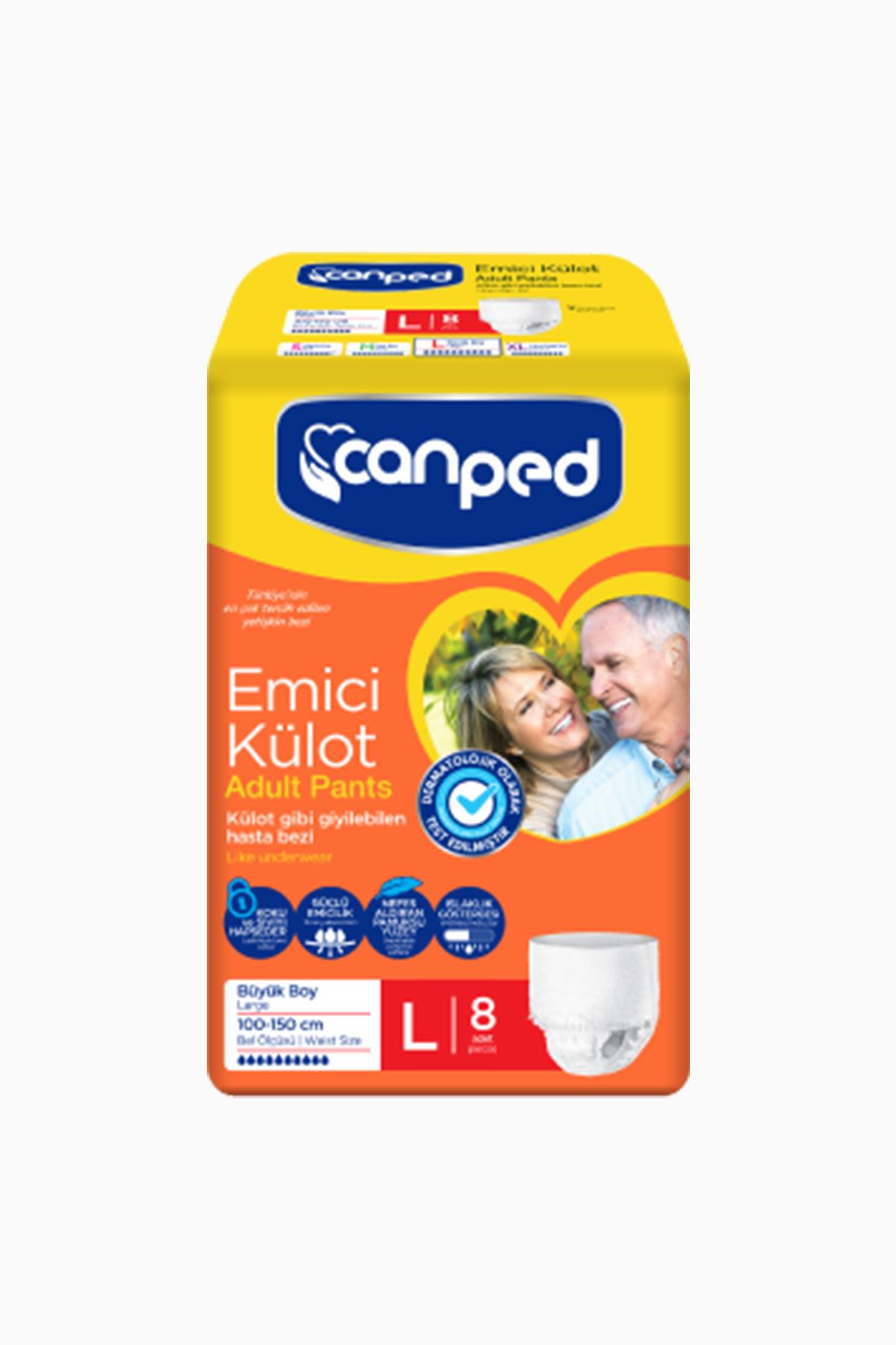 Canped Emici Külot Hasta Bezi Large 8'li