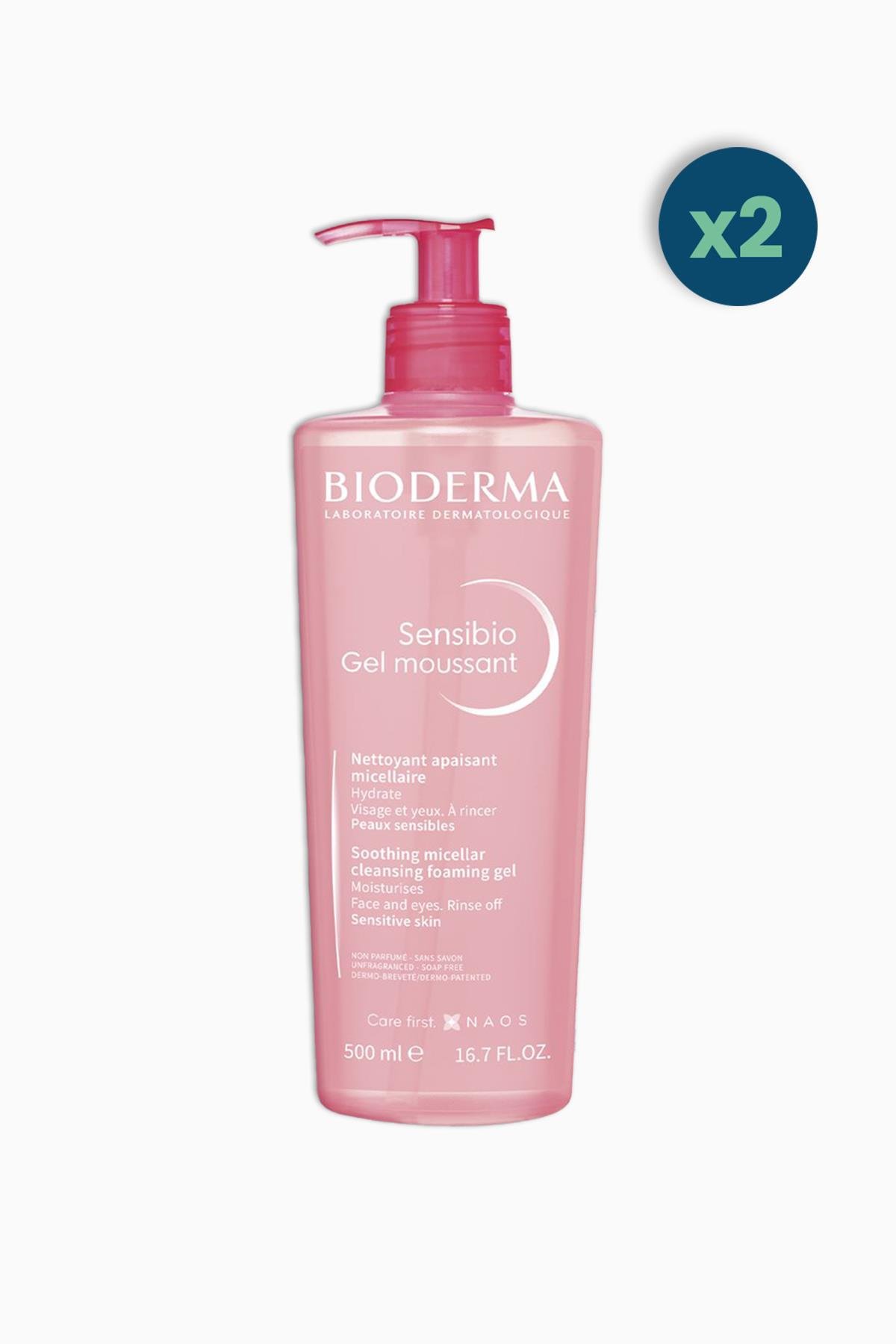 Bioderma Sensibio Gel Foaming Gel 500 ml 2 Adet