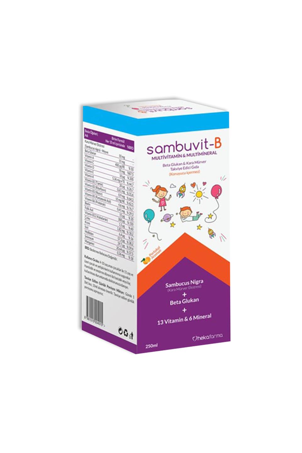 Sambuvit-B Multivitamin & Multimineral Şurup 250 Ml