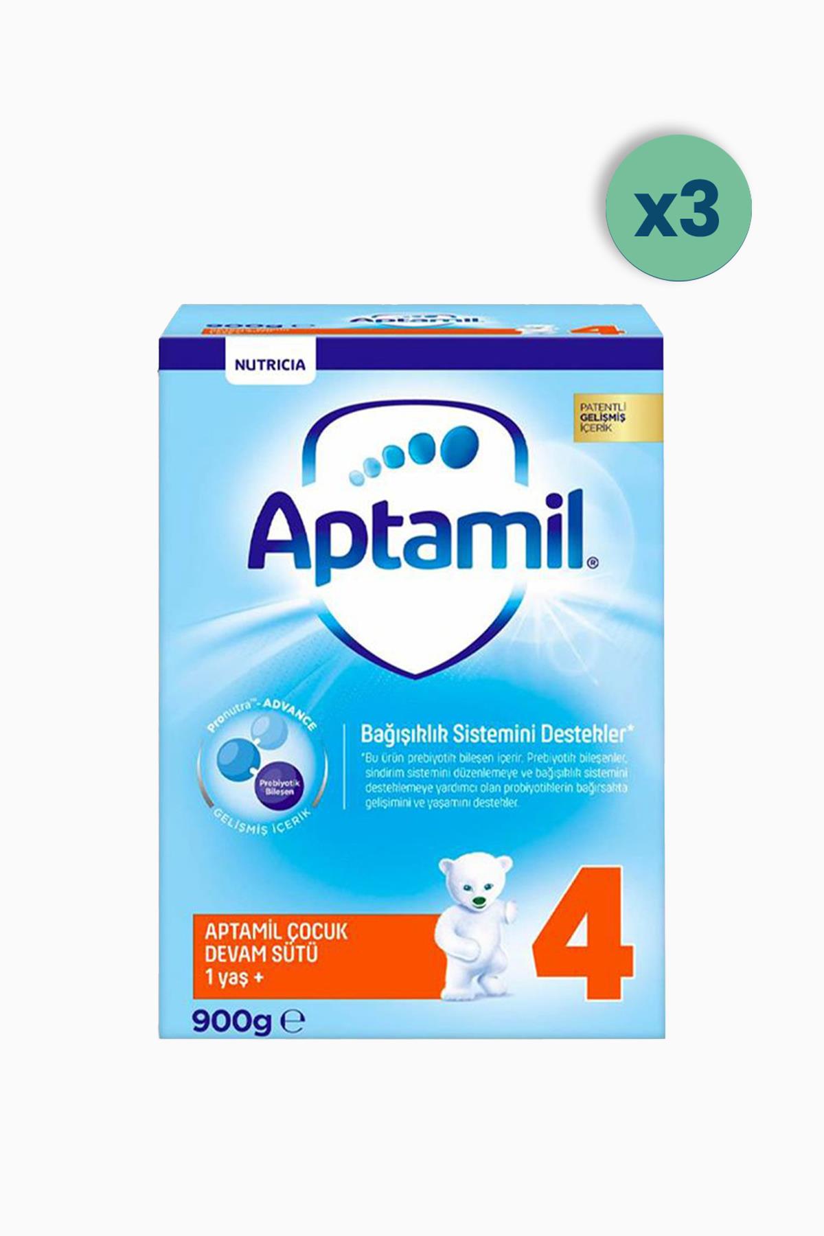 Aptamil 4 Numara Bebek Sütü 900 gr 3 Adet