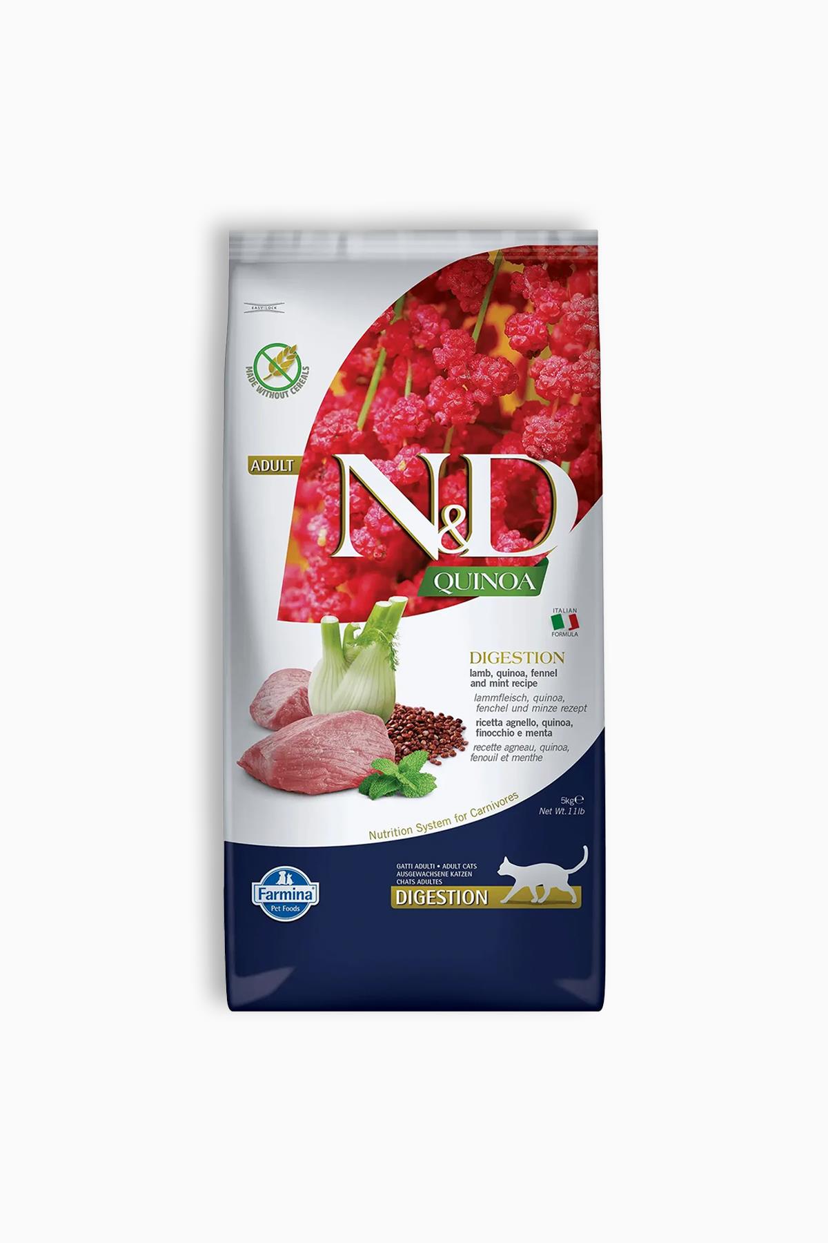 N&D Quinoa Digestion Kuzu Etli Yetişkin Kedi Maması 5 kg