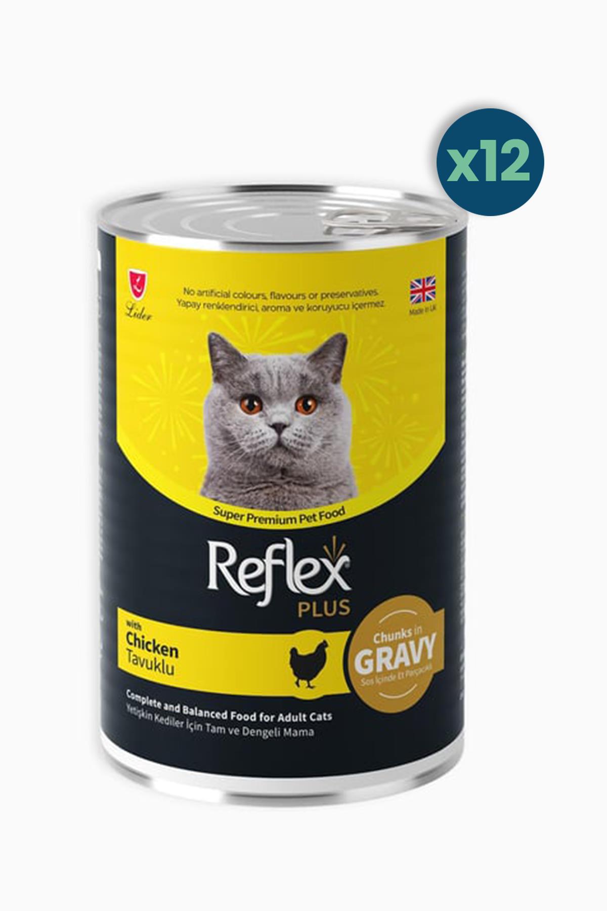 Reflex Plus Gravy Tavuklu 400 gr 12'li Yetişkin Konserve Kedi Maması