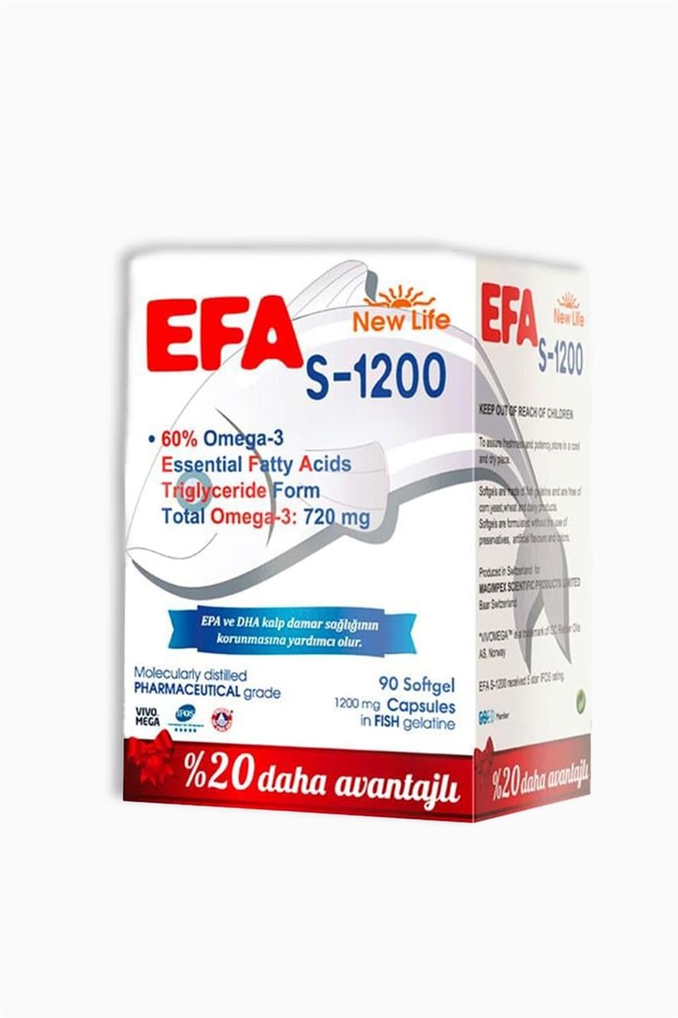 New Life EFA S-1200 mg 90 Kapsül