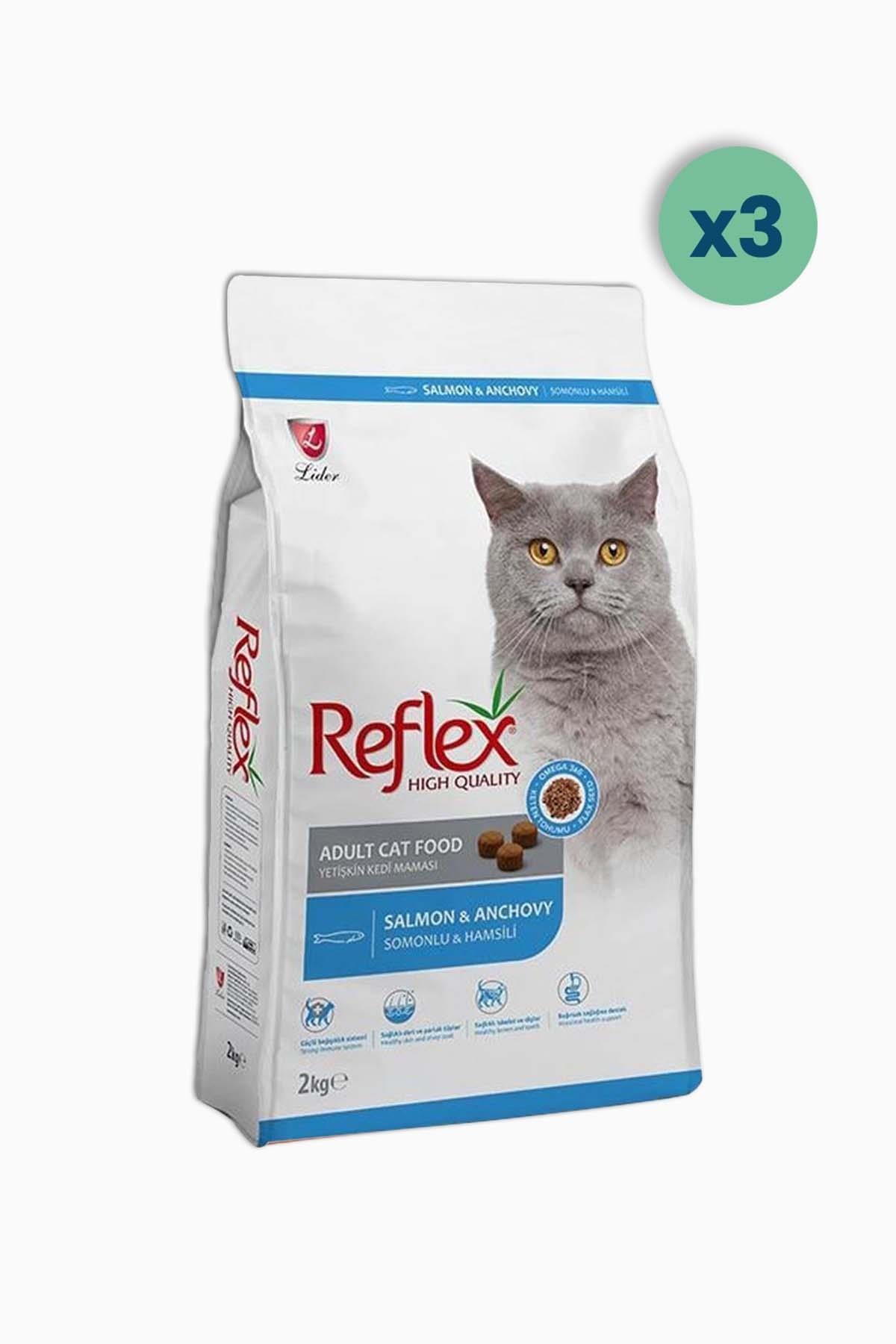 Reflex Somonlu & Hamsili Yetişkin Kedi Maması 2 Kg 3 Adet