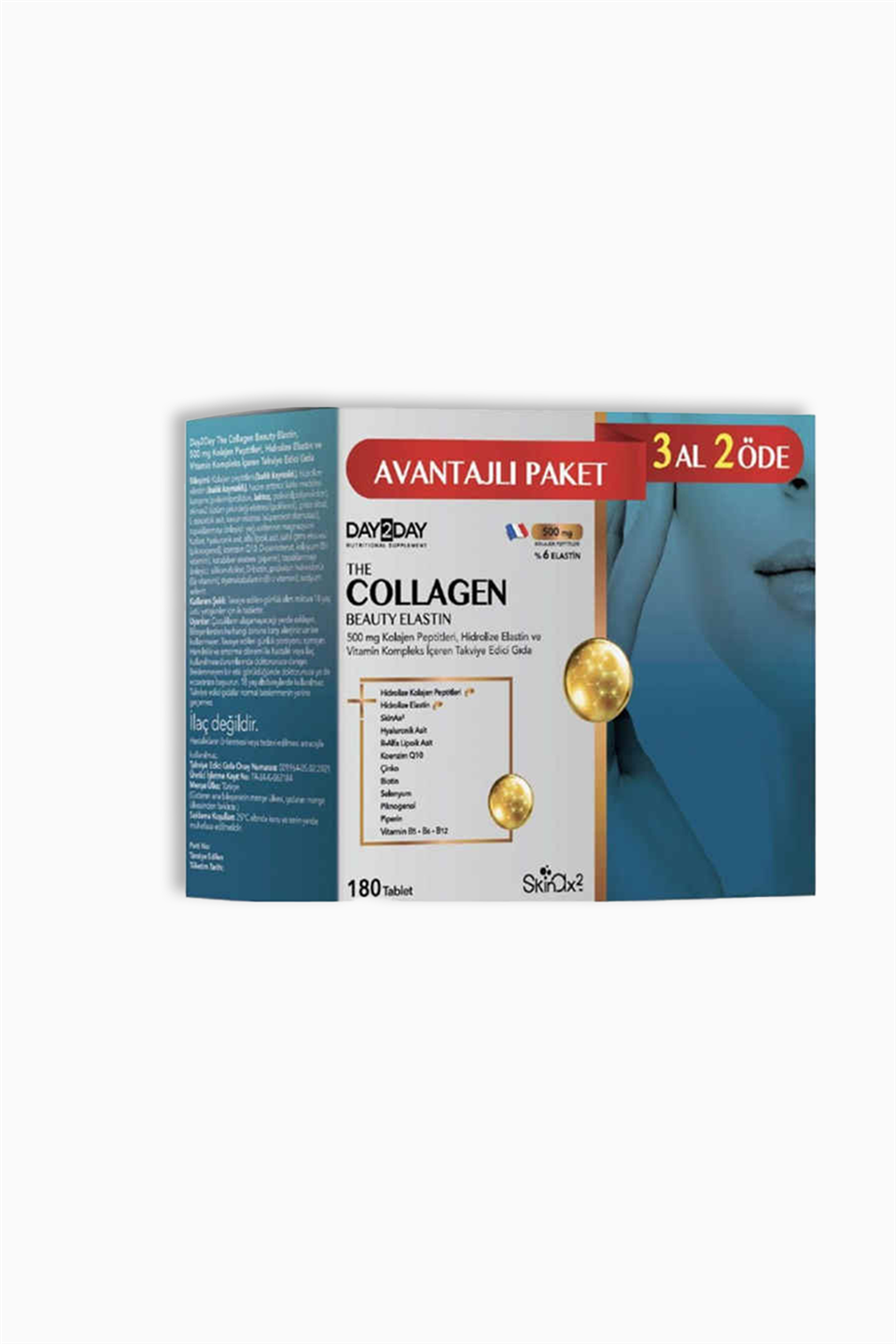 Day2Day The Beauty Elastin 500 Mg 180 Tablet | Orzax | Day2Day The Beauty Elastin 500 Mg 180 Tablet