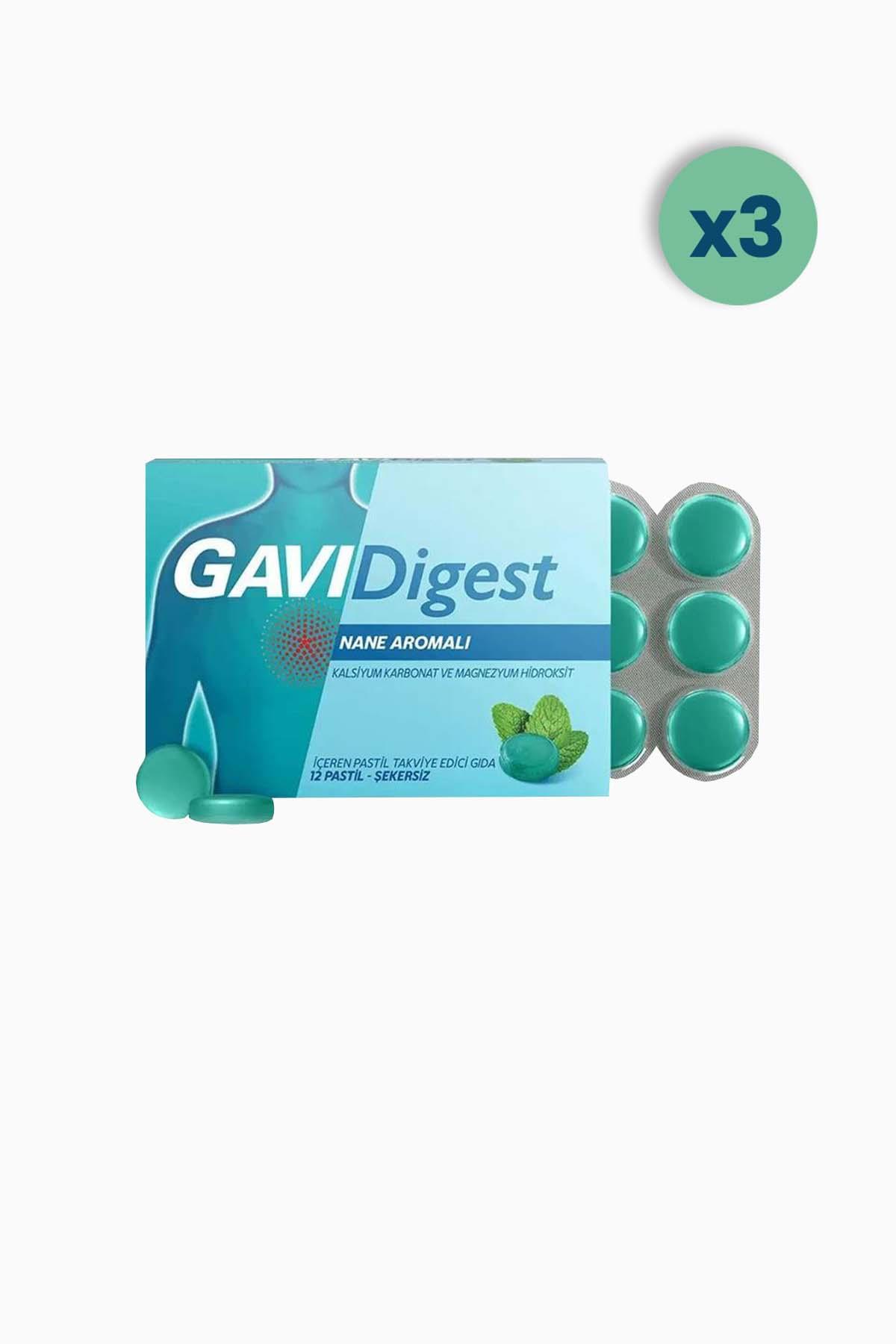 Gavidigest Nane Aromalı Şekersiz 12 Pastil 3 Adet