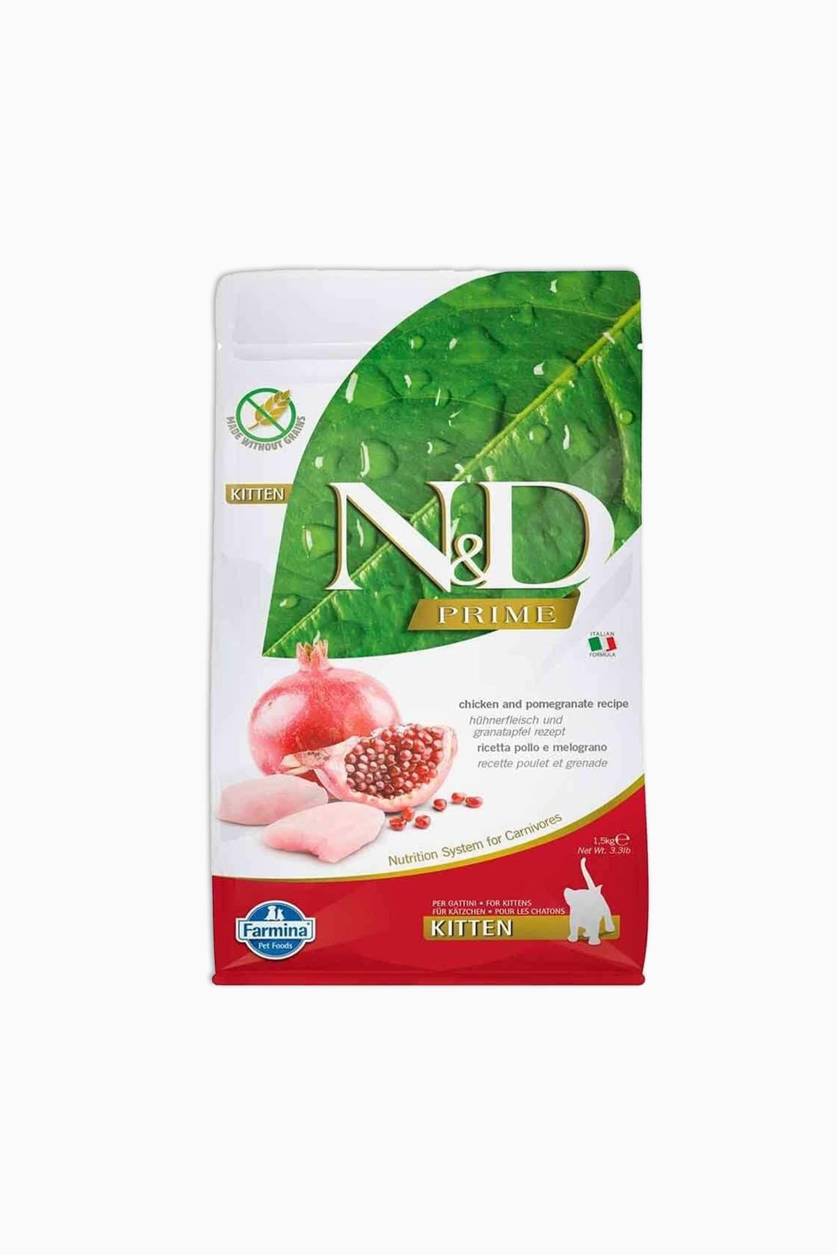 N&D Prime Tavuklu ve Narlı Tahılsız Yavru Kedi Maması 1,5 kg