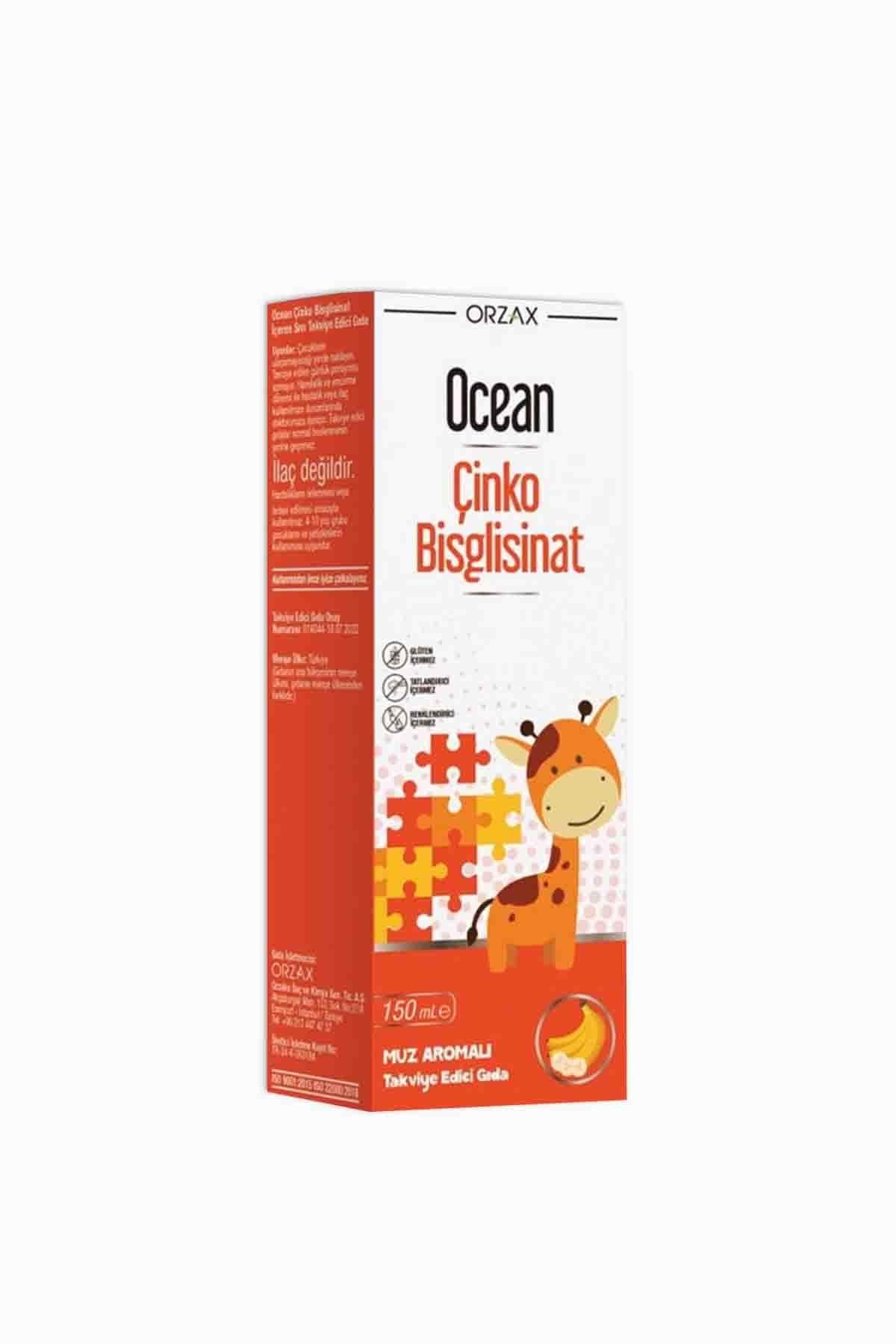 Ocean Çinko Bisglisinat Şurup Muz Aromalı 150 ml