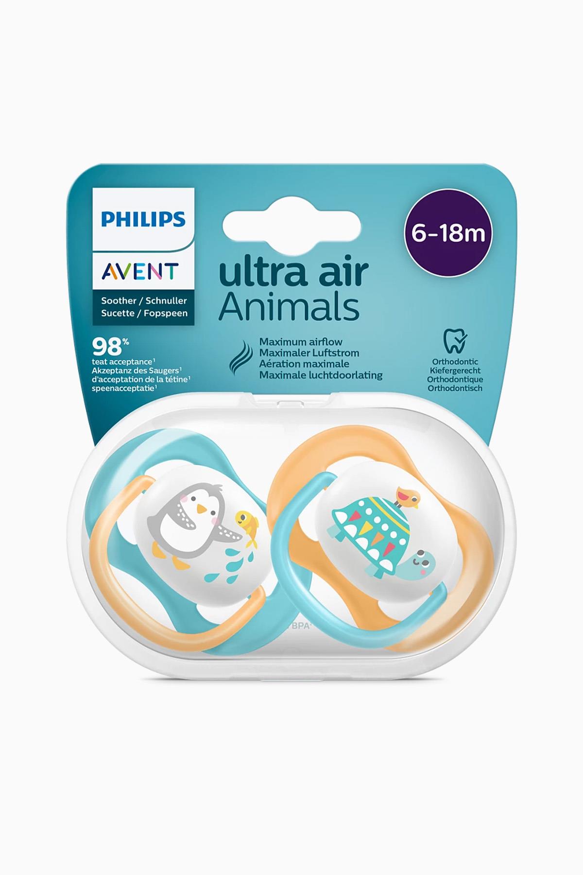 Philips Avent SCF080/70 Ultra Air Animals Emzik 6-18 Ay Erkek 2'li