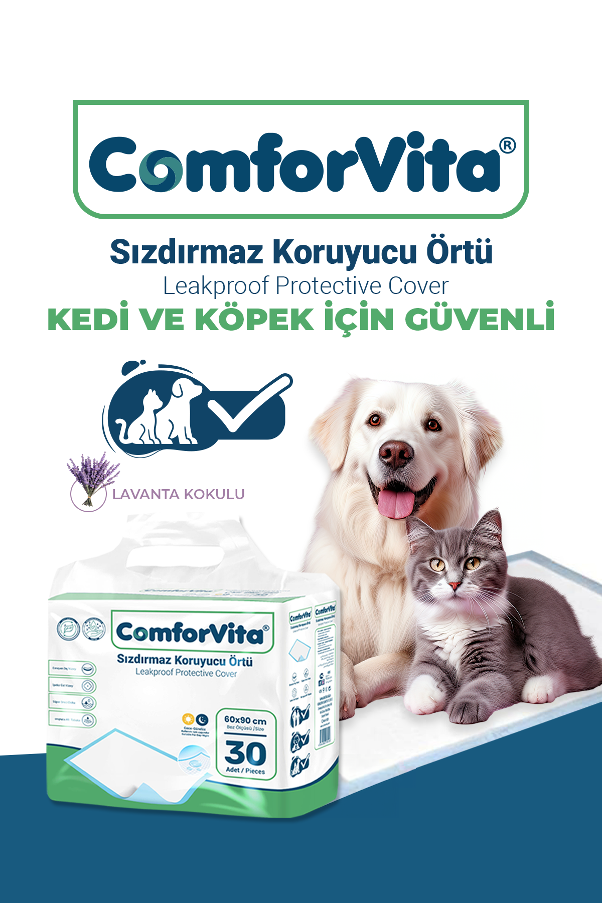 Comforvita  Kedi & Köpek Çiş Pedi 60x90 cm 30 Adet