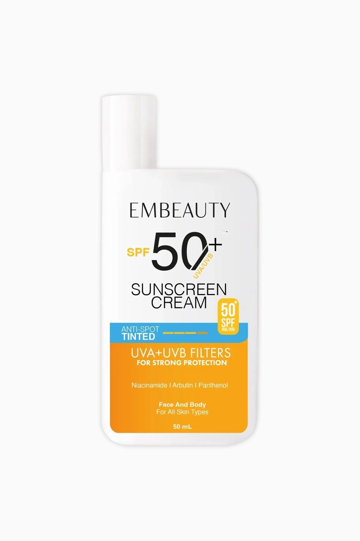 Embeauty Ton Eşitleyici Yüksek Koruma Etkili Spf50 Aydınlatıcı Yüz Güneş Kremi 50 ml