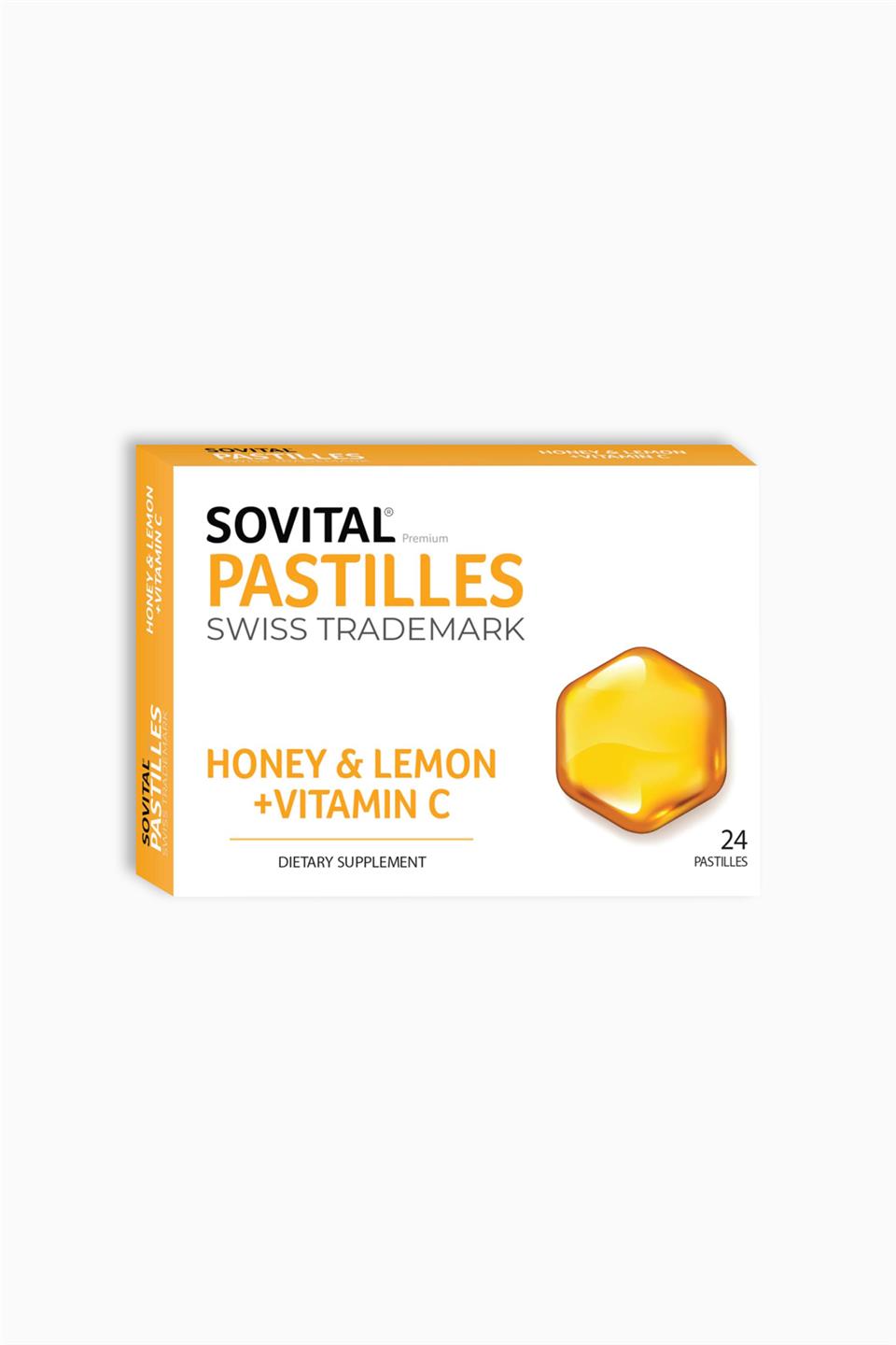 Sovital Premium Pastilles Honey&lemon +vitamin C 24 Pastil