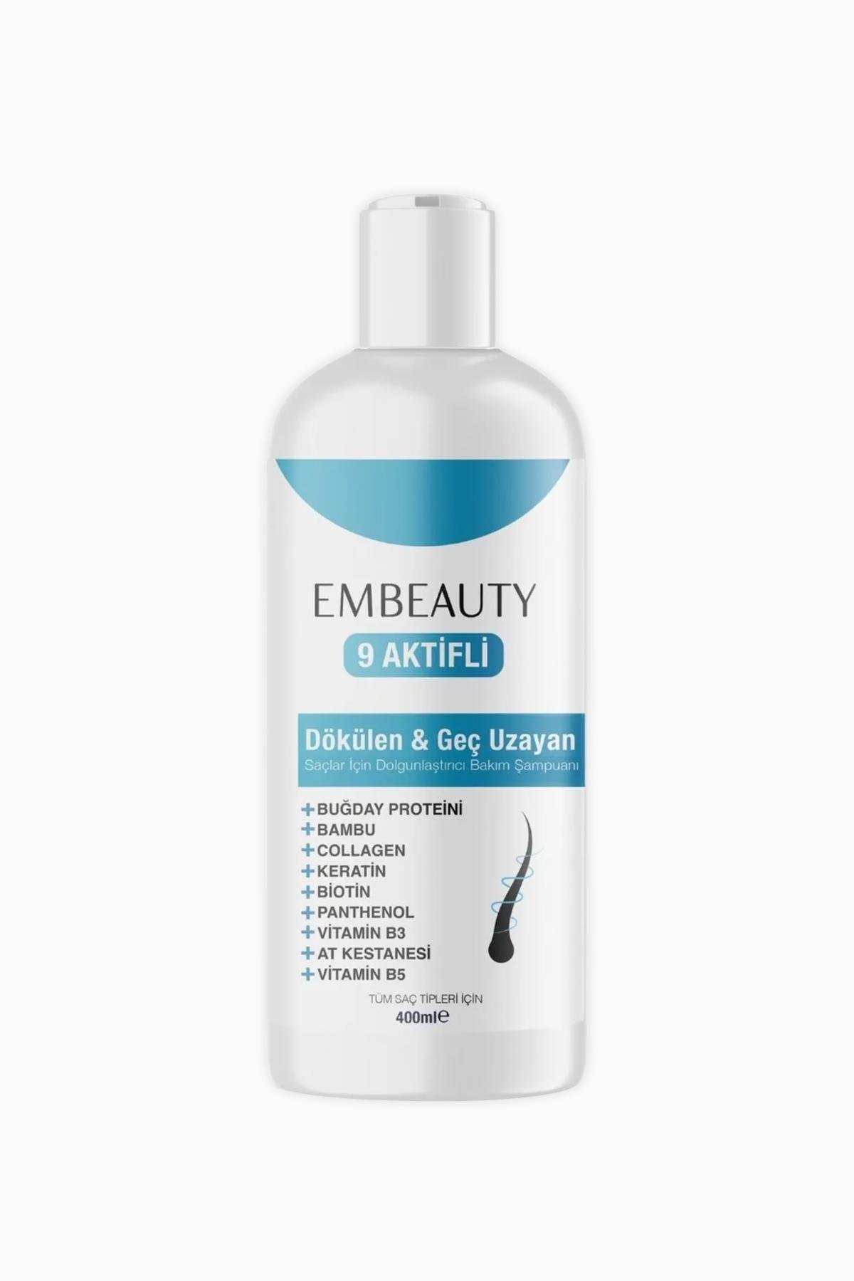 Embeauty Kolajen Ve Keratin Saç Dökülmesine Karşı Hızlı Sac Uzatan Dolgunlaştırıcı Onarıcı Besleyici Şampuan