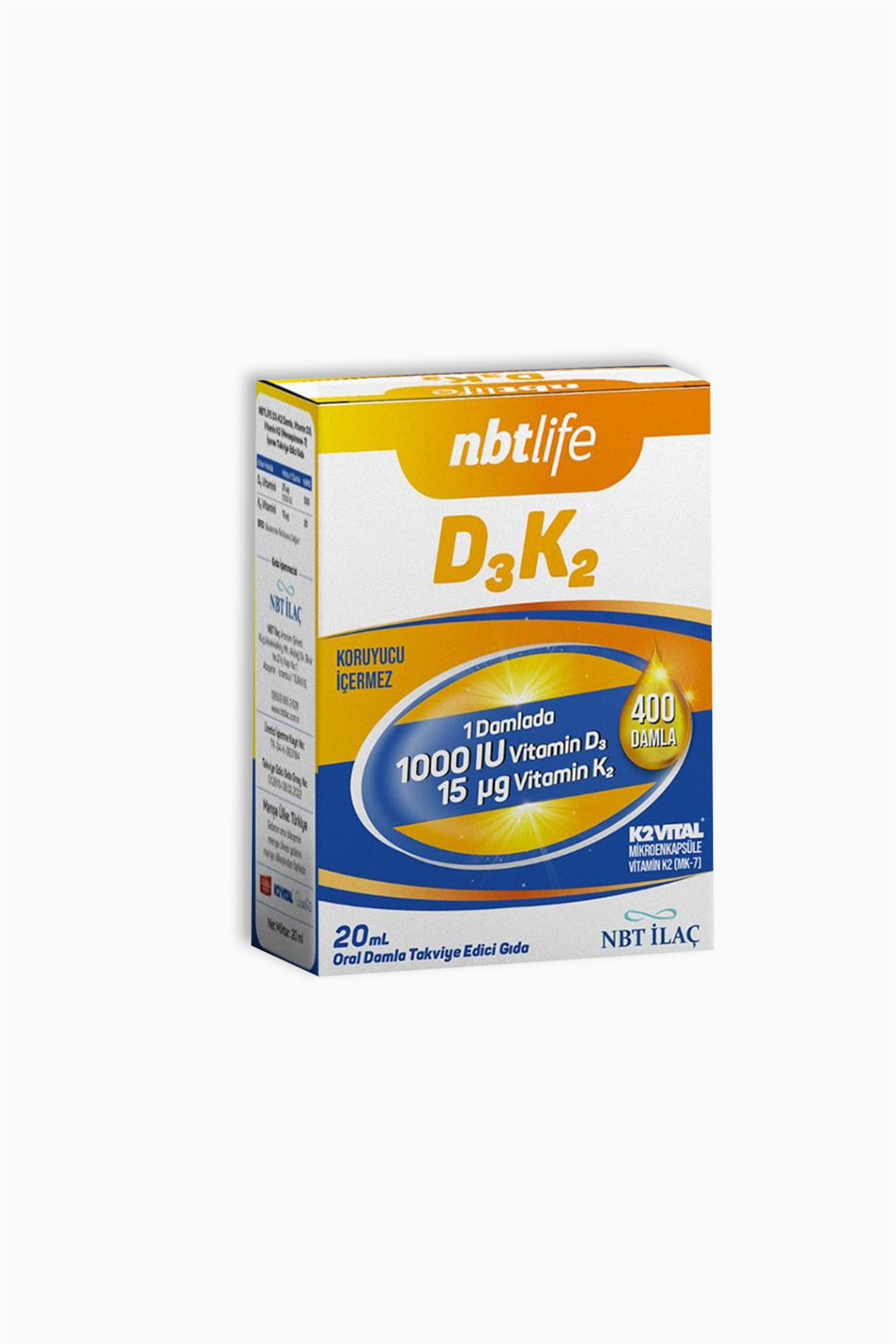 Nbt Life D3K2 Vitamin 20 Ml Oral Damla | NBT | Nbt Life D3K2 Vitamin 20 Ml Oral Damla