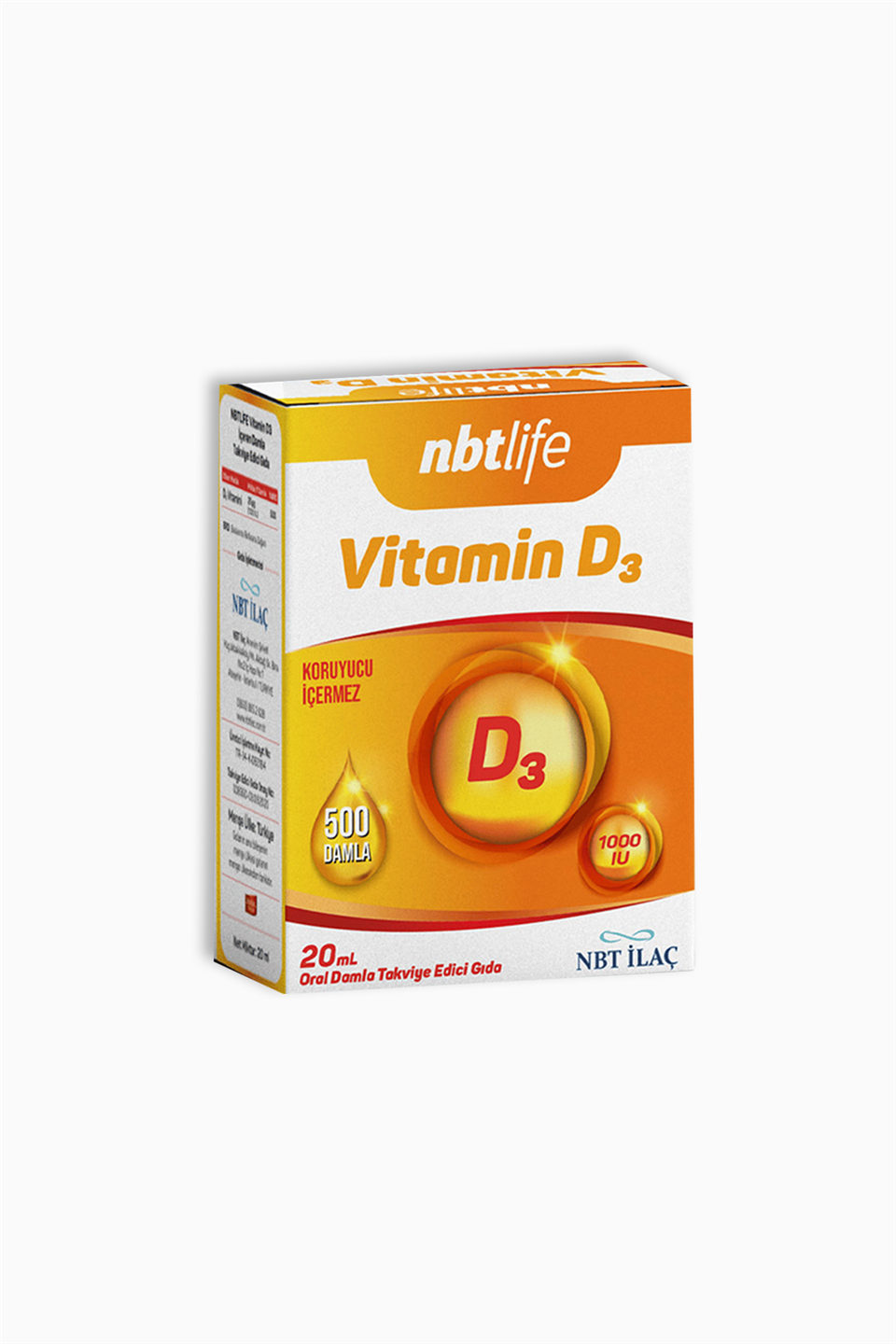 Nbt Life Vitamin D3 Damla 20 ml | NBT | Nbt Life Vitamin D3 Damla 20 ml