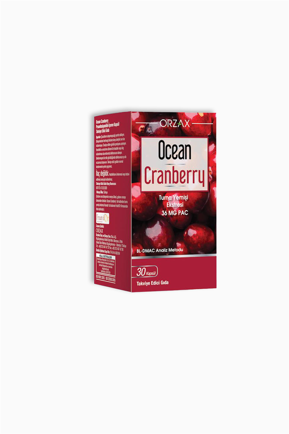 Ocean Cranberry Turna Yemişi Ekstresi 36 mg Pac 30 Tablet | Orzax | Ocean Cranberry Turna Yemişi Ekstresi 36 mg Pac 30 Tablet