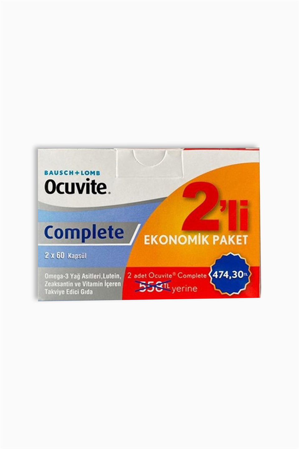 Ocuvite Complete 60 Kapsül - 2'li Fırsat Paketi | Bausch & Lomb | Ocuvite Complete 60 Kapsül - 2'li Fırsat Paketi