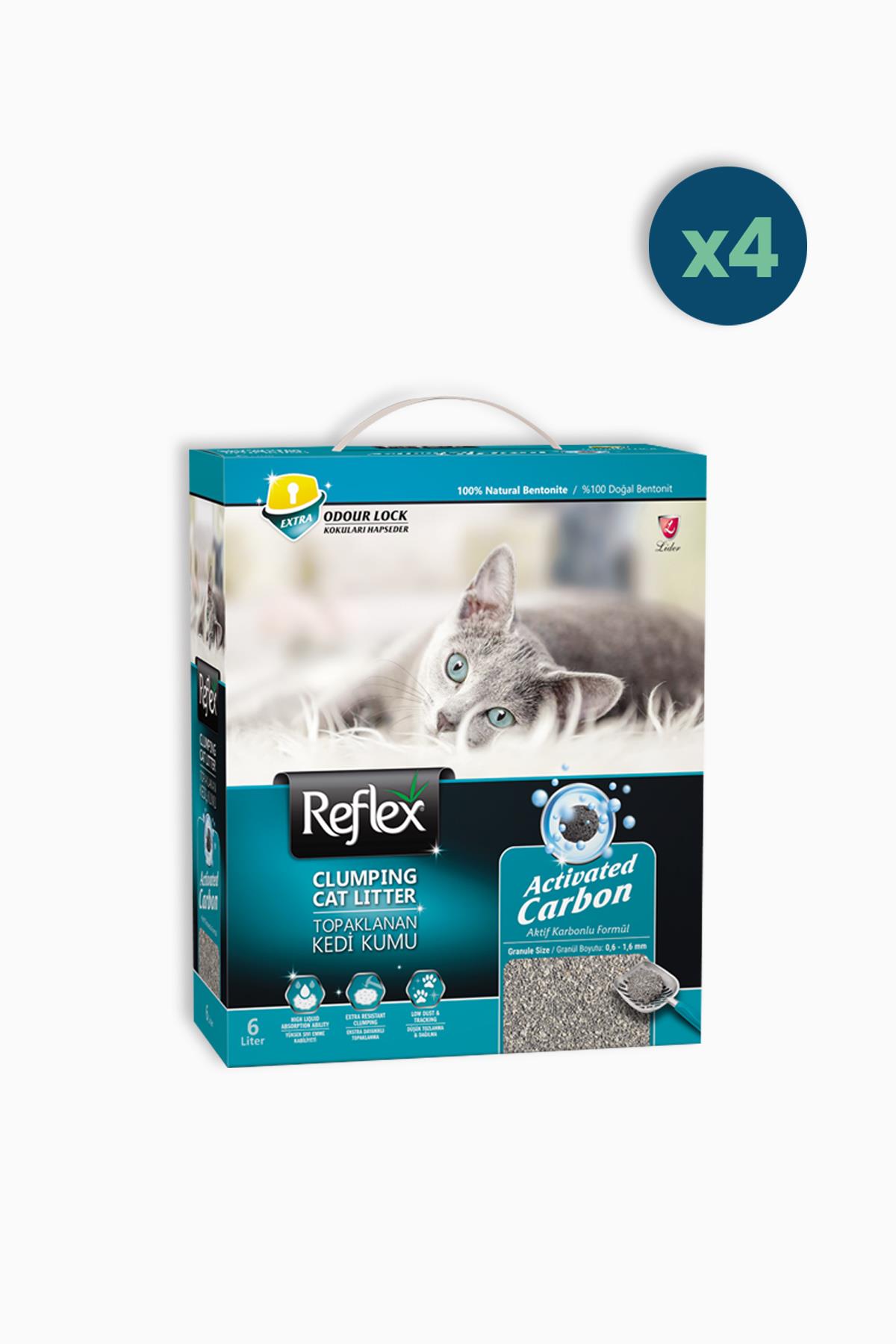 Reflex Box 6 Lt Active Carbon Gri Kedi Kumu 4 Adet | Reflex | Reflex Box 6 Lt Active Carbon Gri Kedi Kumu 4 Adet