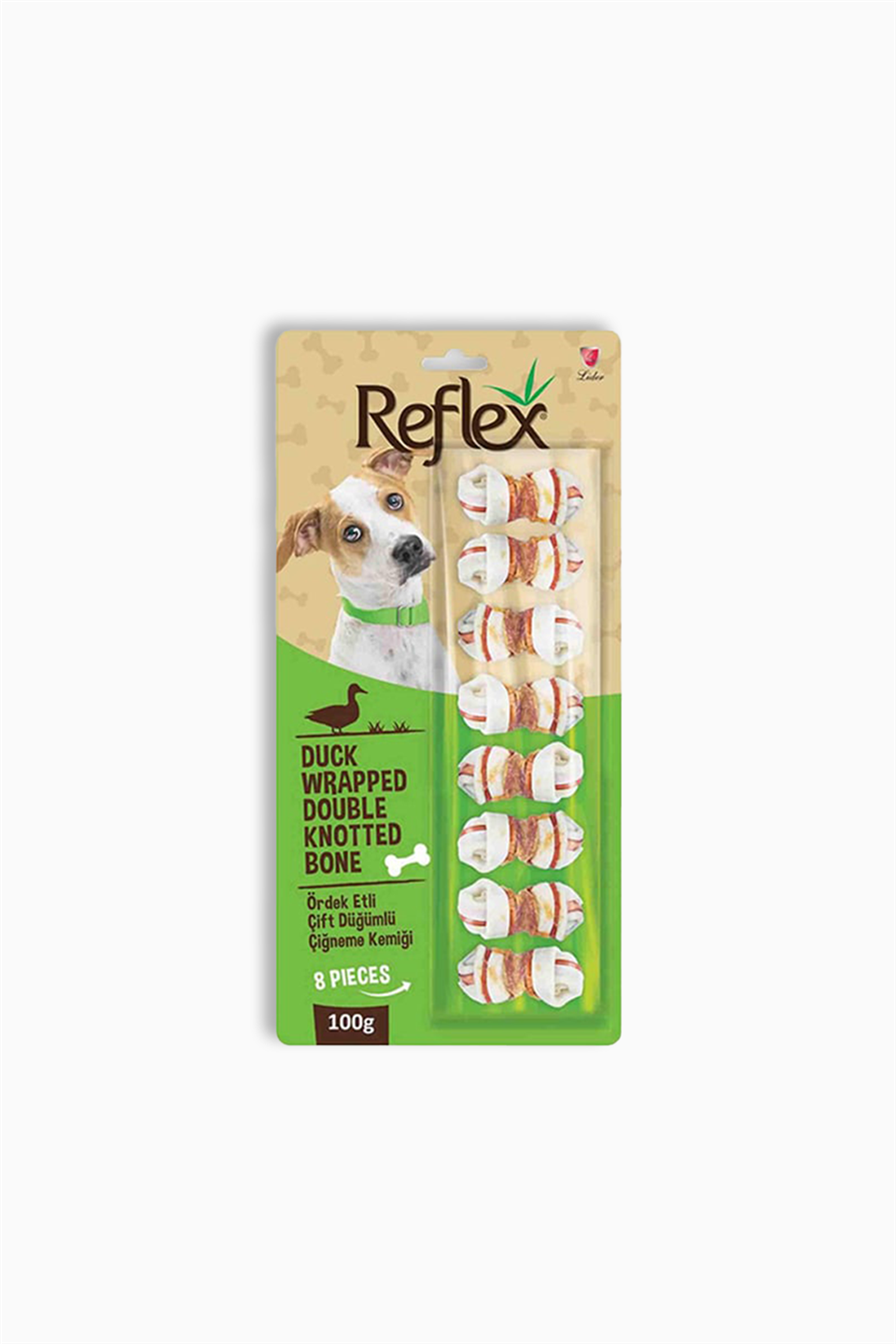 Reflex Ördek Etli Çift Düğümlü 8li Köpek Ödül Kemiği 100 Gr | Reflex | Reflex Ördek Etli Çift Düğümlü 8li Köpek Ödül Kemiği 100 Gr