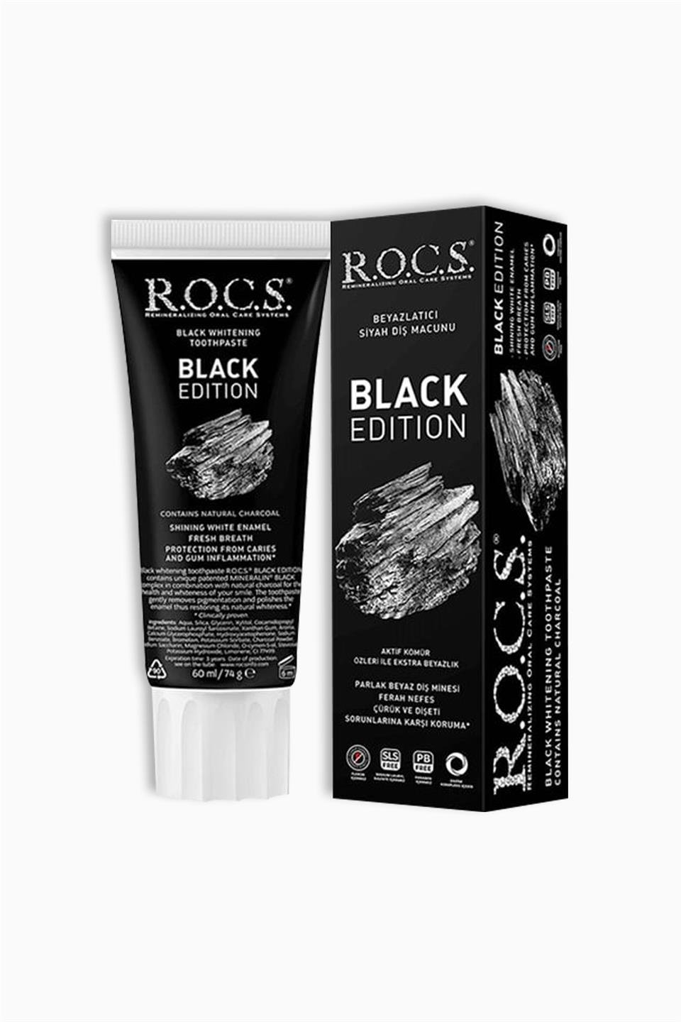 Rocs Black Edition Diş Macunu 60 ml Fiyatı | Farmakozmetika