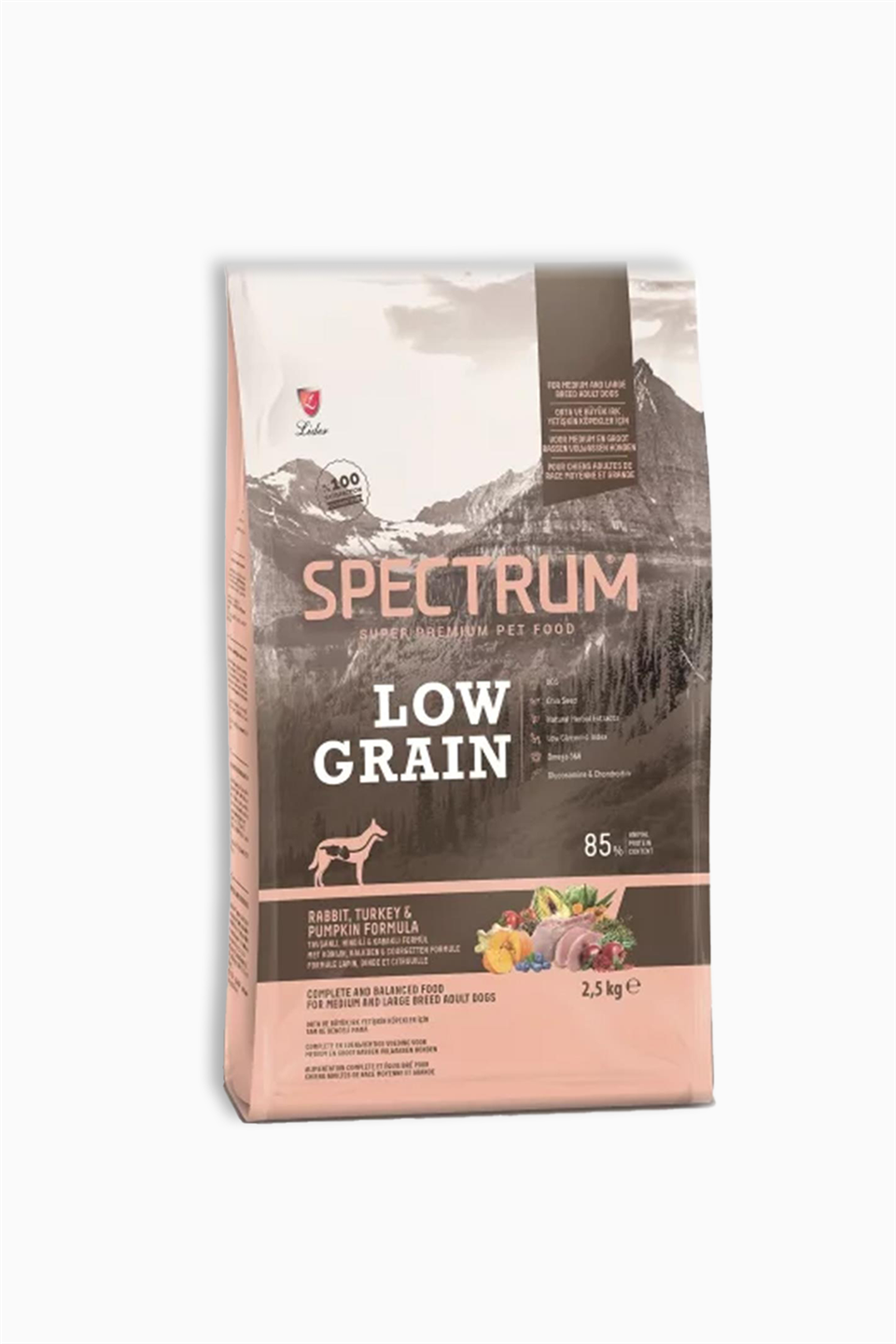 Spectrum Tavşanlı Hindili ve Bal Kabaklı Orta ve Büyük Irk Düşük Tahıllı Yetişkin Köpek Maması 2,5kg | Spectrum | Spectrum Tavşanlı Hindili ve Bal Kabaklı Orta ve Büyük Irk Düşük Tahıllı Yetişkin Köpek Maması 2,5kg