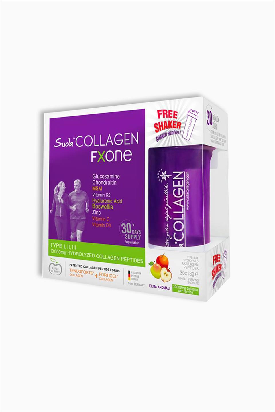 Suda Collagen Fxone Apple 13 gr 30 Saşe + Shaker Hediyeli | Suda Collagen  | Suda Collagen Fxone Apple 13 gr 30 Saşe + Shaker Hediyeli
