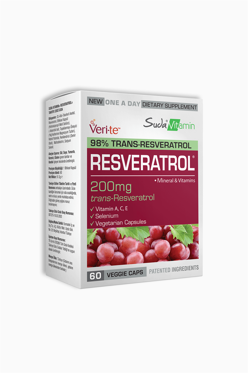 Suda Vitamin Resveratrol 60 Kapsül | Suda Vitamin | Suda Vitamin Resveratrol 60 Kapsül
