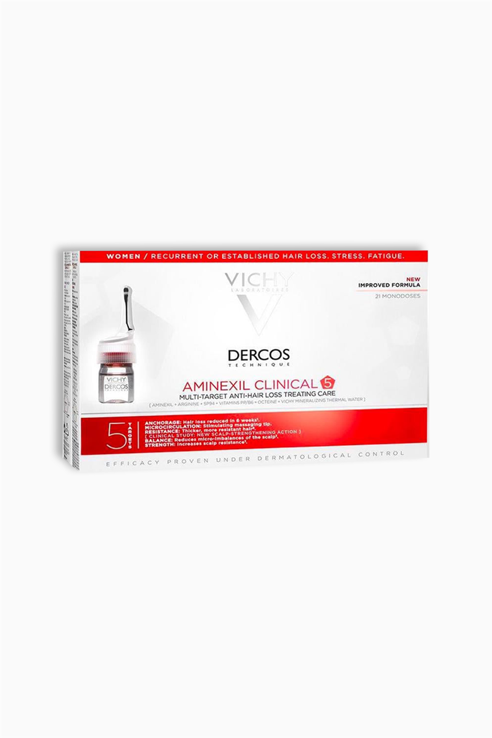 Vichy Dercos Aminexil Clinical 5 - Kadın 21 x 6 ml - Vichy - Vichy Dercos Aminexil Clinical 5 - Kadın 21 x 6 ml